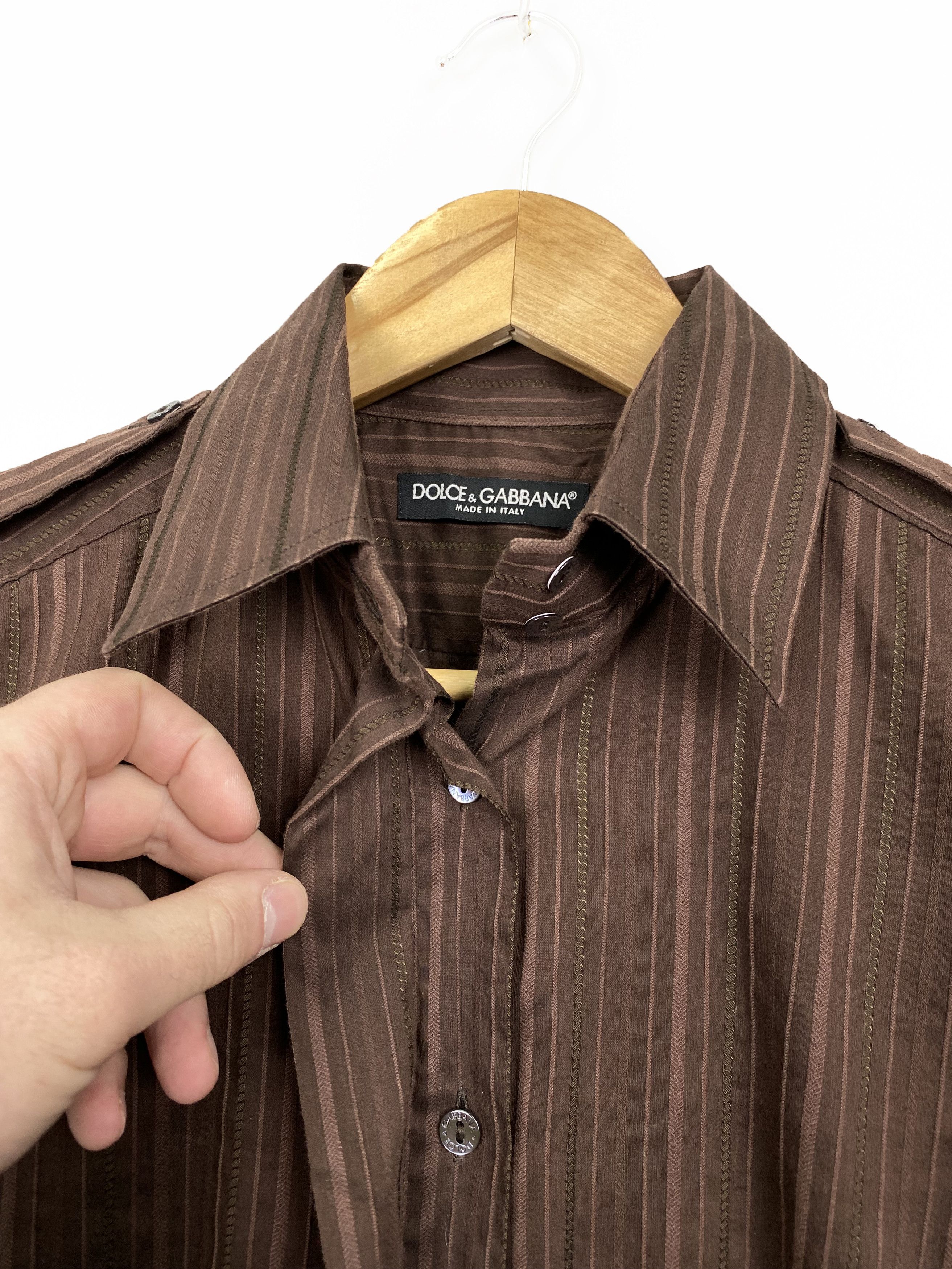 Dolce & Gabbana Vintage DOLCE GABBANA Striped Button Up Shirt Made in Italy Size S / US 4 / IT 40 - 4 Thumbnail