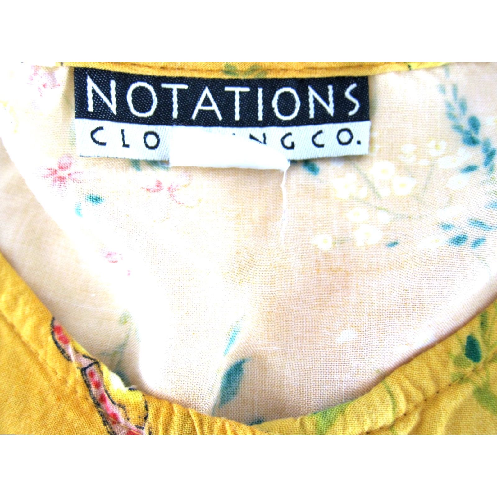 Vintage VTG Notations Clothing Co Maxi Dress Shirt Dress M Yellow Butterfly Floral Button Down 100% Rayon Boho 80s 90s Women Mens Girls2026 Size M / US 6-8 / IT 42-44 - 3 Thumbnail