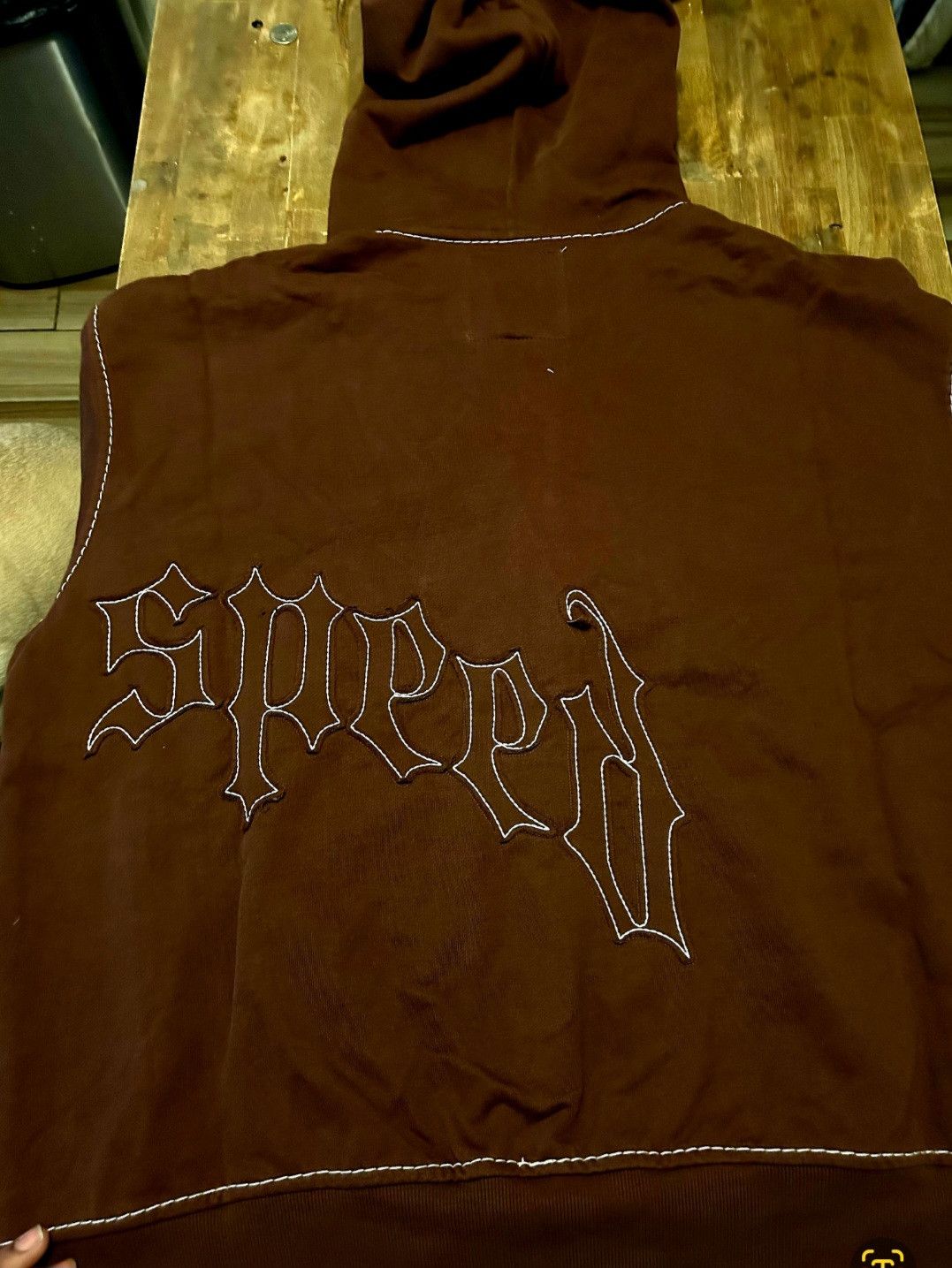 Godspeed Godspeed brown zip-up hoodie with contrast white stitching Size US XL / EU 56 / 4 - 2 Thumbnail