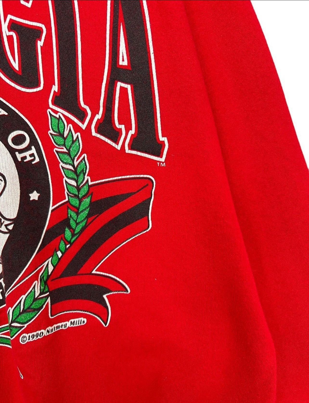 Vintage Vintage 90s Nutmeg University Georgia Red Baggy Sweatshirt Size US L / EU 52-54 / 3 - 3 Thumbnail