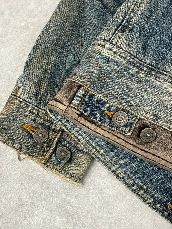 Dolce & Gabbana AW2003 Dolce & Gabbana Layered Leather & Faded Denim Jacket Size US M / EU 48-50 / 2 - 9 Thumbnail