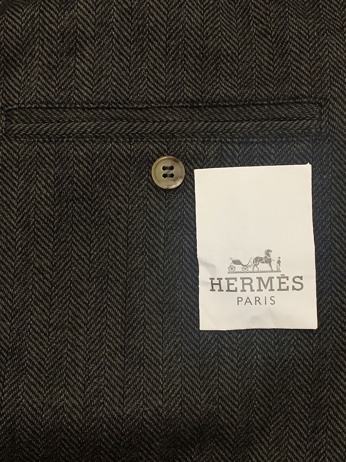 Hermes HERMES HERRINGBONE SINGLE BREASTED - TAILORED JACKET Size 50R - 12 Thumbnail