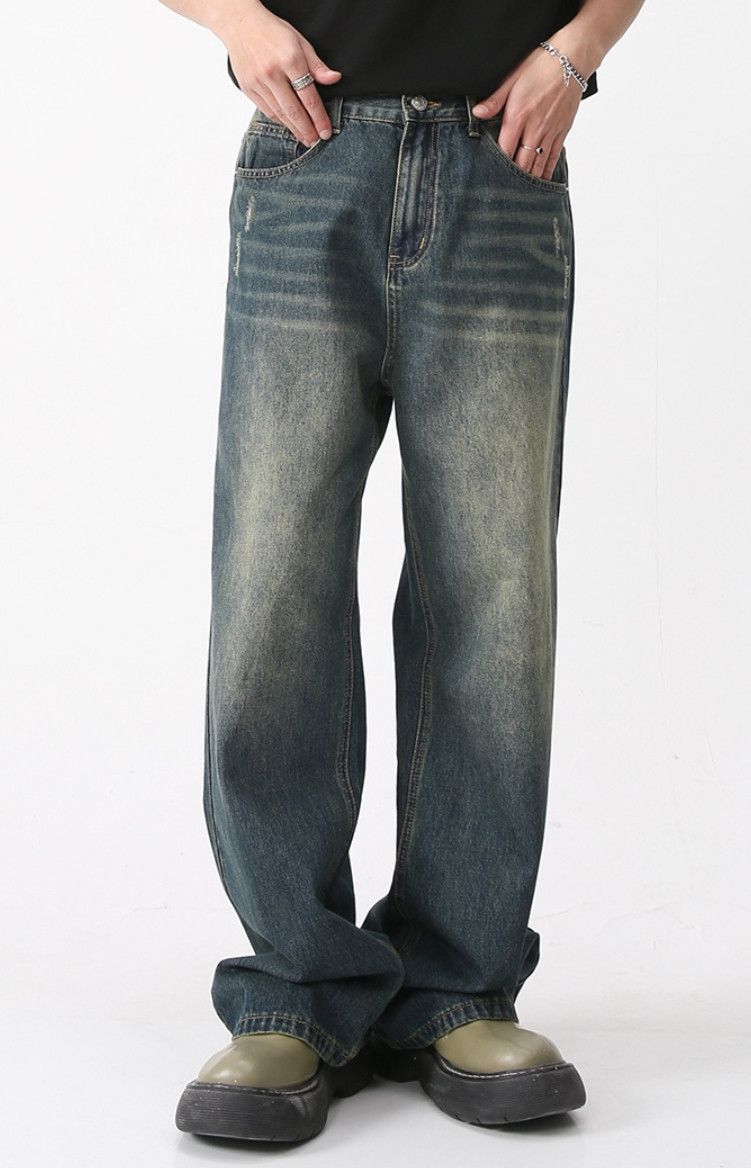 Japanese Brand × Jean Washed vintage wide leg baggy jeans Size US 34 / EU 50 - 8 Thumbnail