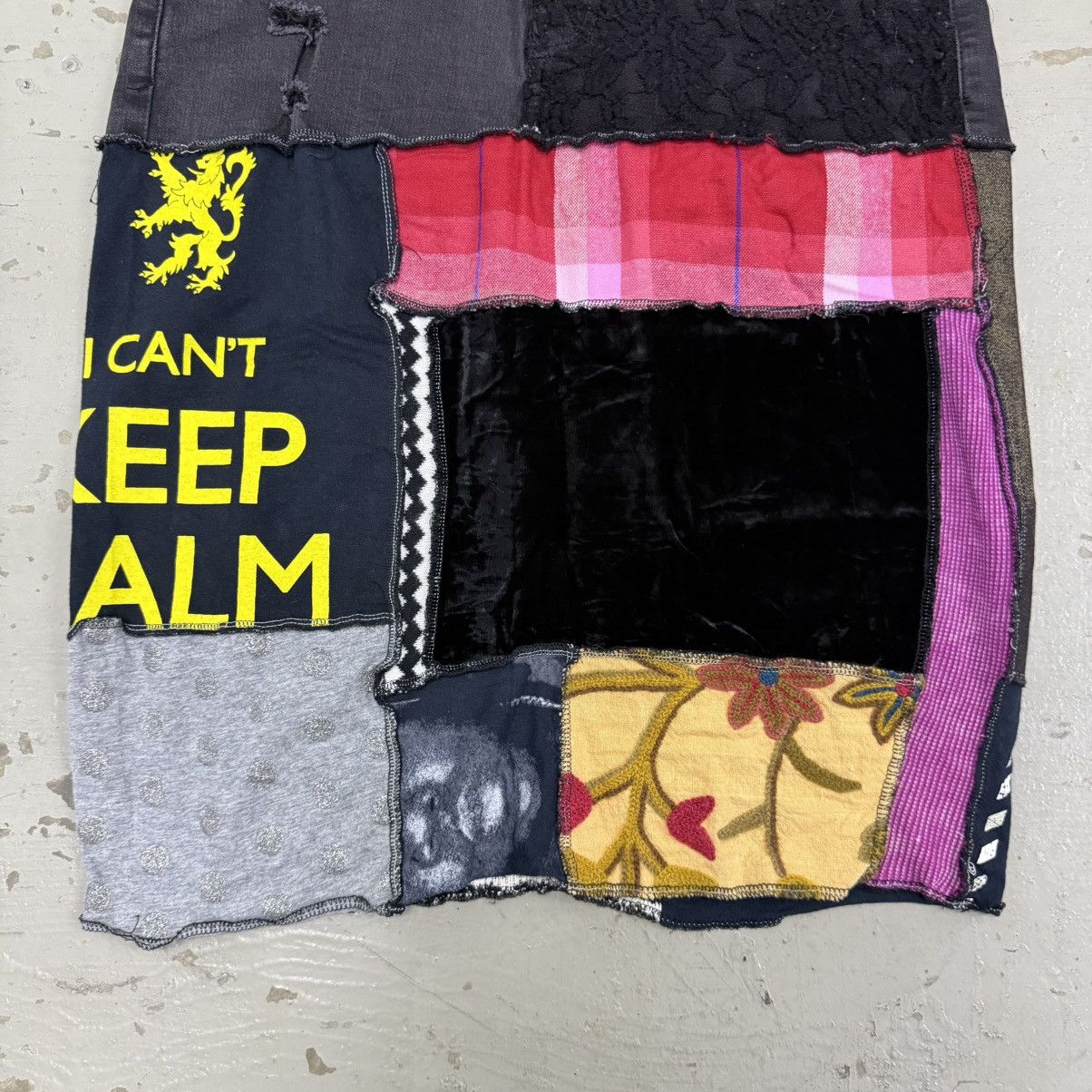 Kapital 1 of 1 Handmade Denim Patchwork Rework Punk Midi Skirt Size 33" - 3 Thumbnail