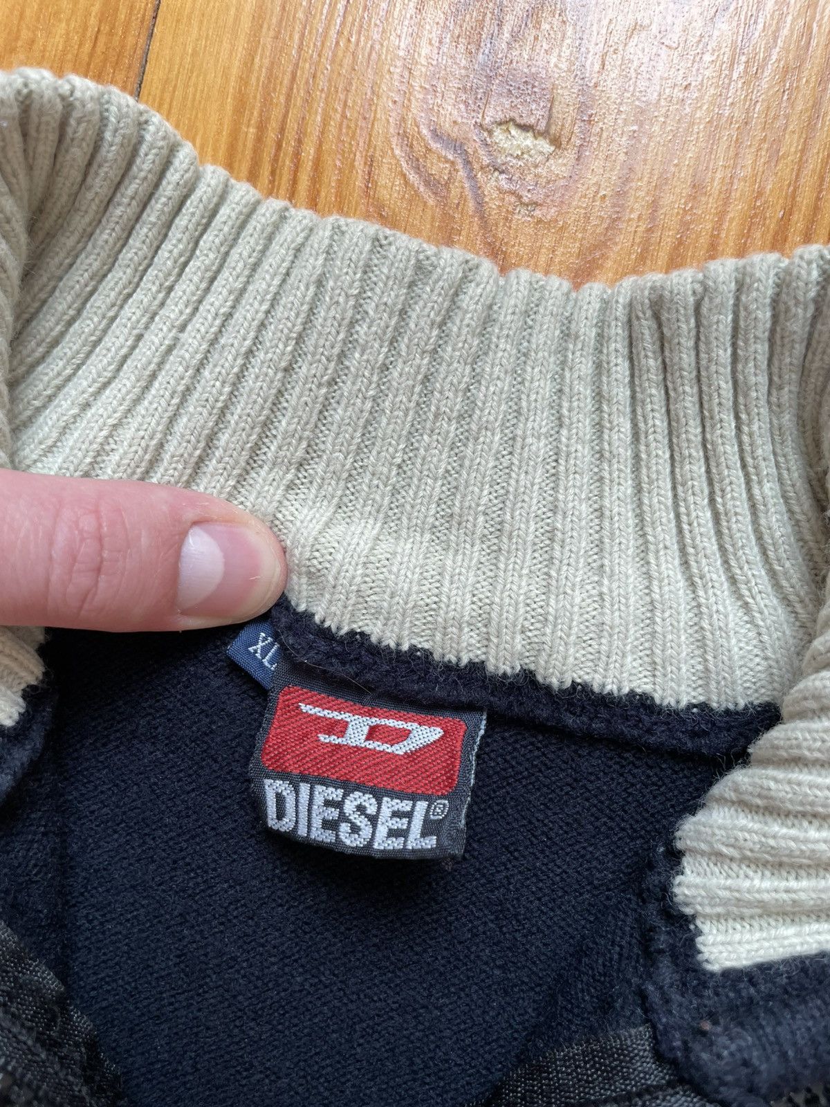 Diesel VINTAGE DIESEL BIG LOGO AVANT GARDE Y2K 1/4 ZIP UP SWEATER Size US XL / EU 56 / 4 - 7 Thumbnail