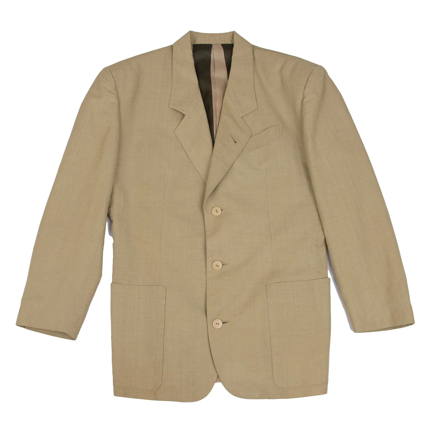 Jean Paul Gaultier Cotton Linen 3-Button Jacket in Beige, Size M Size US M / EU 48-50 / 2 - 1 Thumbnail