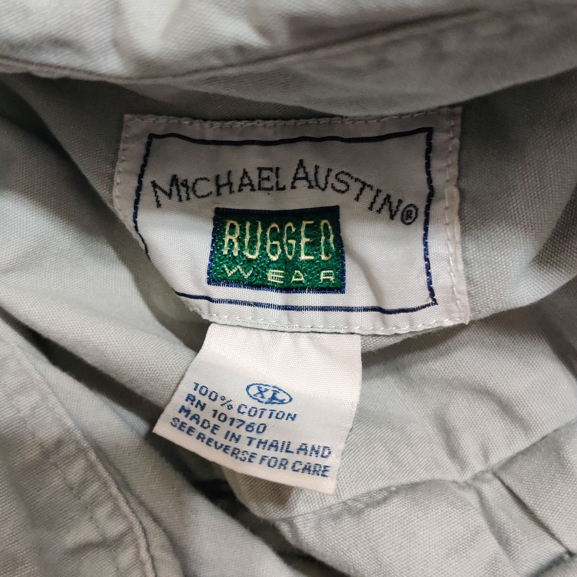 Other Michael Austin XL Button Down Shirt Olive Grey 100% Cotton S Size US XL / EU 56 / 4 - 3 Thumbnail