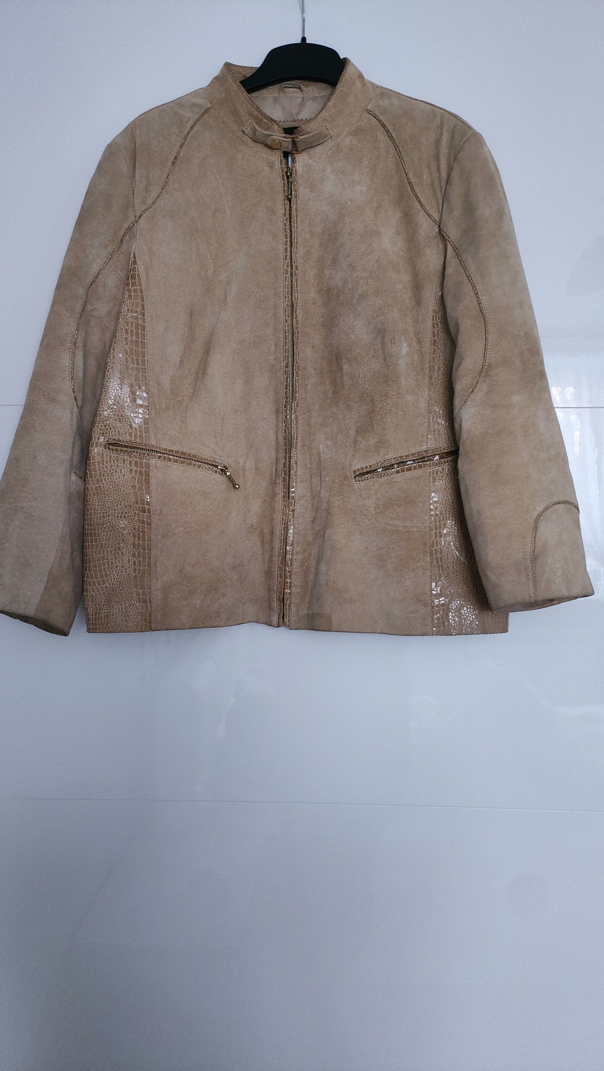 image of Leather Jacket in Beige, Men's (Size XL)