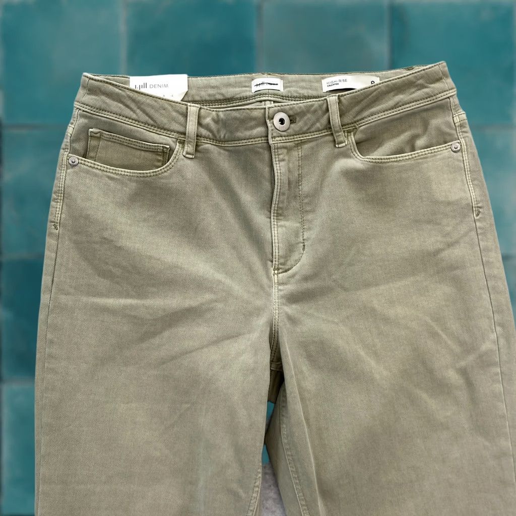 J. Jill J.Jill Jeans Women's 8 High Rise Cropped Light Green Stretch Denim Cuffed NWT Size 30" / US 8 / IT 44 - 1 Thumbnail