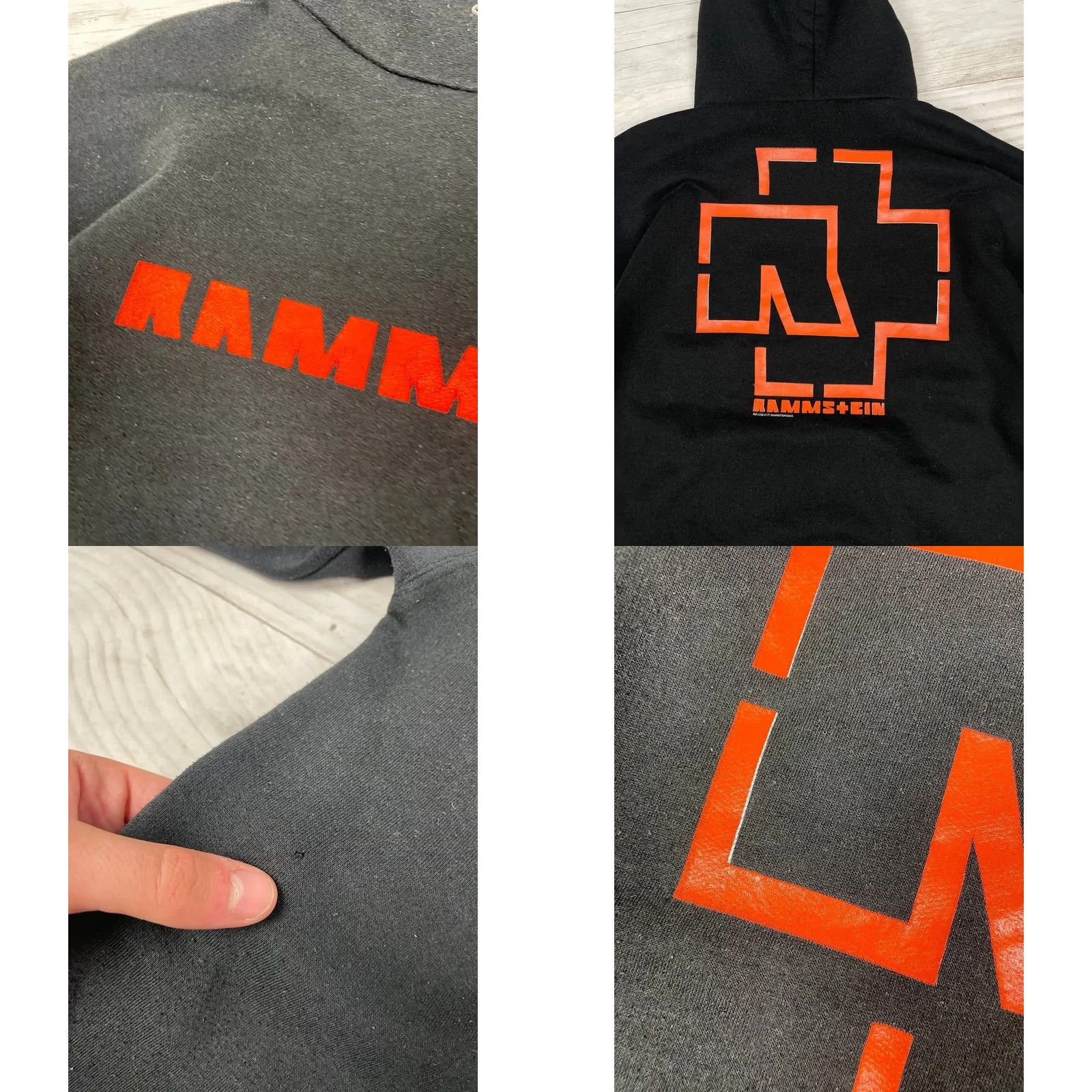 Logo 7 VINTAGE Rammstein Hoodie Main Logo Black Size L Men's 2005 00s Rock Size US L / EU 52-54 / 3 - 9 Thumbnail