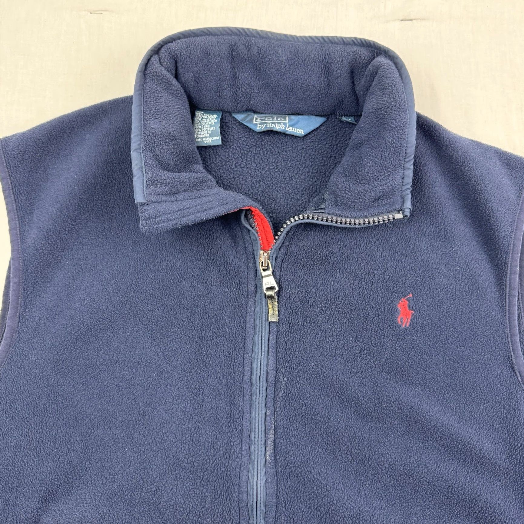 Polo Ralph Lauren Vintage Polo Ralph Lauren Fleece Vest Adult XL Blue Collar Hood Full Zip 90s Size US XL / EU 56 / 4 - 2 Thumbnail