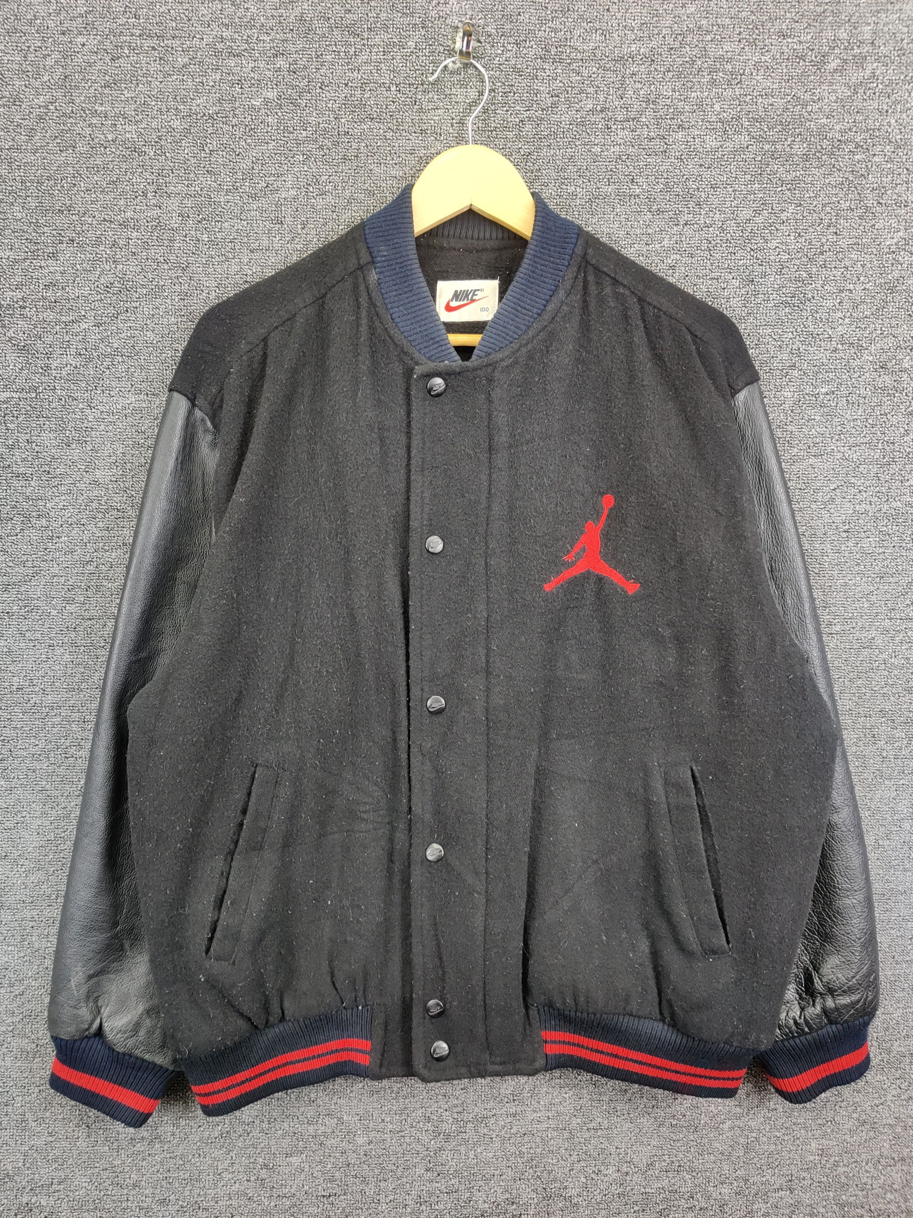 Nike Vintage 90s Nike Air Jordan Wool Leather Varsity Jacket Size US XL / EU 56 / 4 - 3 Thumbnail