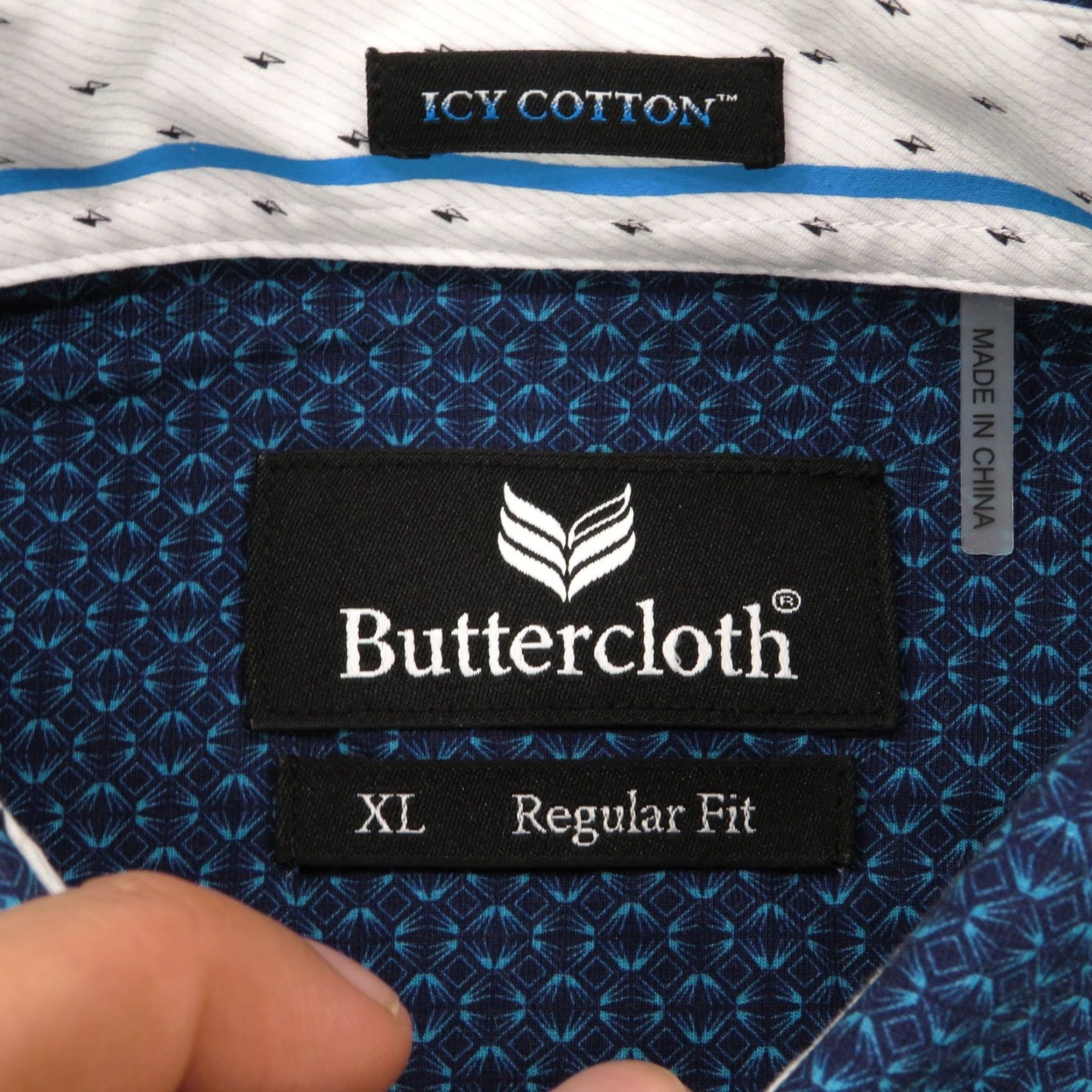 Buttero VINTAGE Buttercloth Shirt XL Mens Icy Cotton Blue Short Sleeve Button Up Butter Cloth Size US XL / EU 56 / 4 - 5 Thumbnail