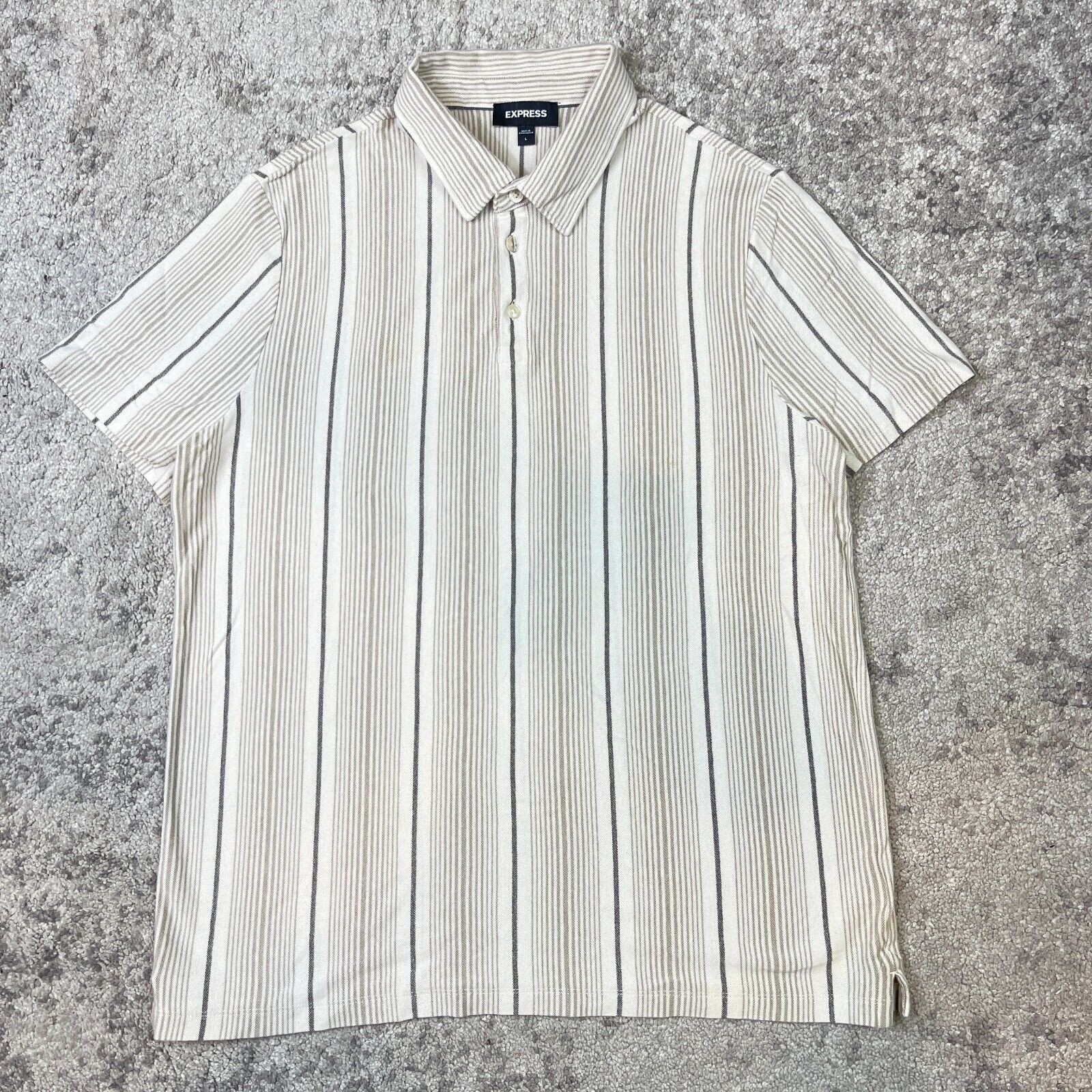 Express Express Mens Vertical Striped Polo short sleeve Shirt Size US L / EU 52-54 / 3 - 1 Thumbnail