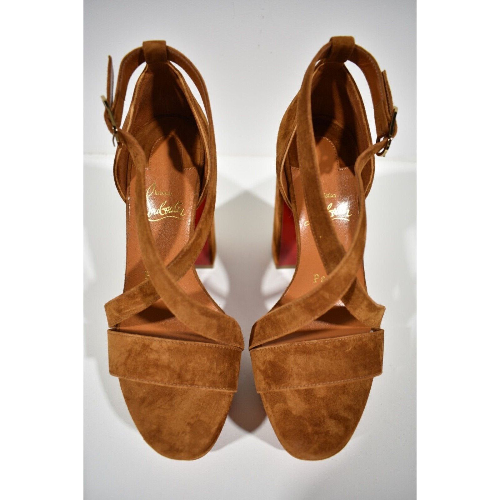 Christian Louboutin Movida Sandal 130 Foxy Brown Suede Platform Heel Pump 40.5 Size US 10.5 / IT 40.5 - 6 Thumbnail