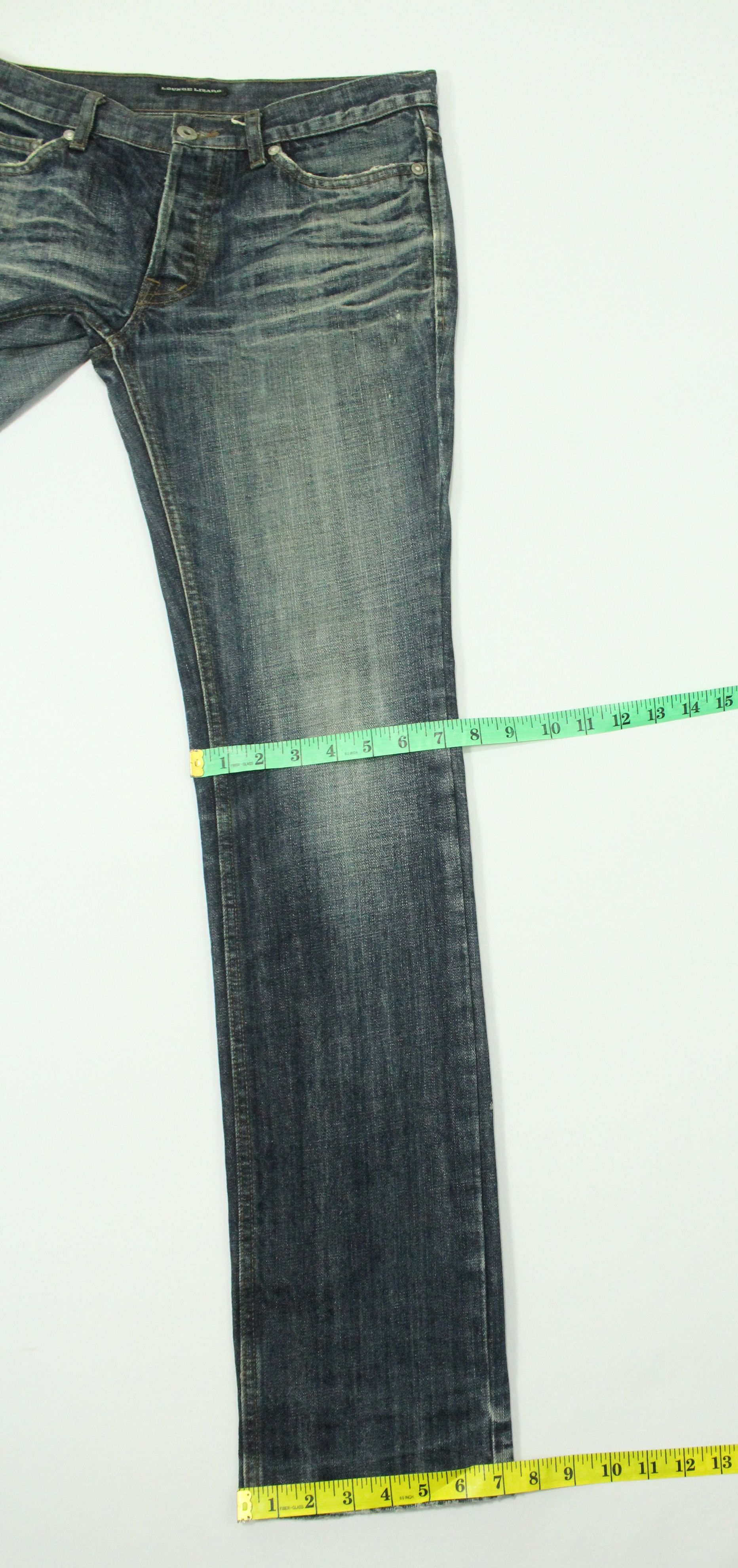 Japanese Brand LOUNGE LIZARD Denim Jeans Distressed Faded Thrashed Grunge Size US 31 - 20 Thumbnail