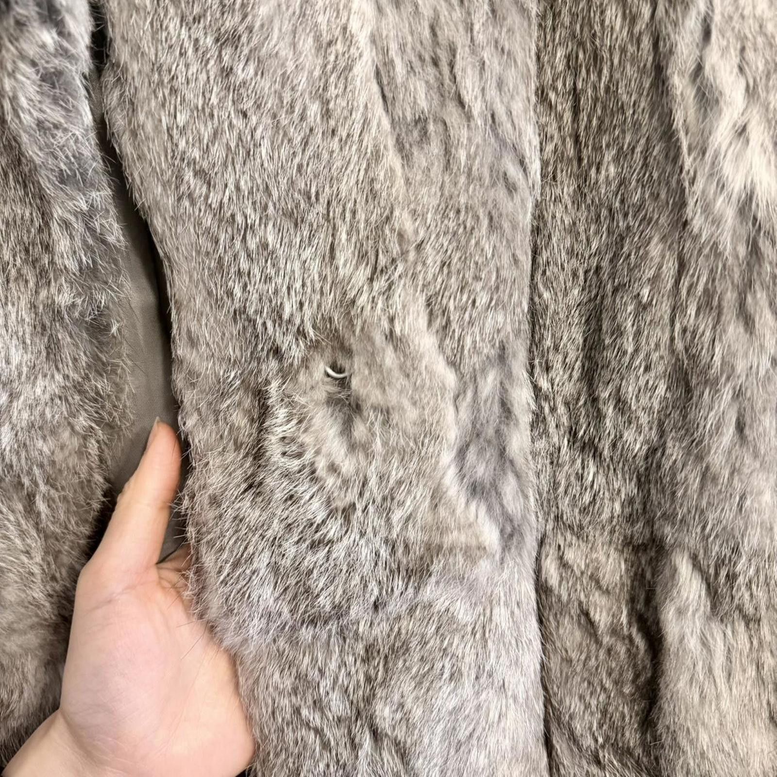Other Real rabbit fur 2000s grunge gray vintage short jacket coat Size XS / US 0-2 / IT 36-38 - 2 Thumbnail