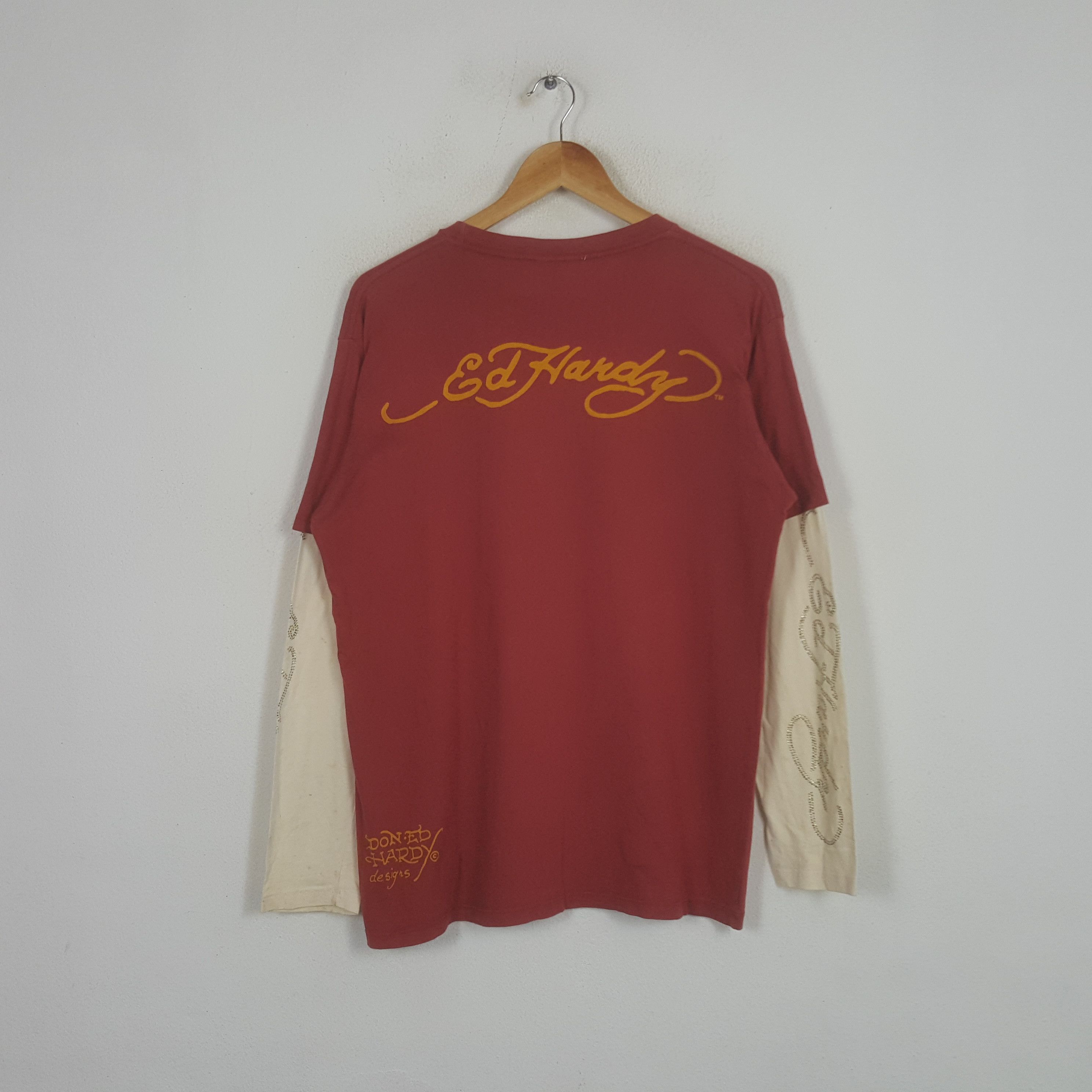 Christian Audigier × Ed Hardy × Vintage Vintage Ed Hardy by Christian Audiger Long Sleeve Tshirt Size US L / EU 52-54 / 3 - 3 Thumbnail