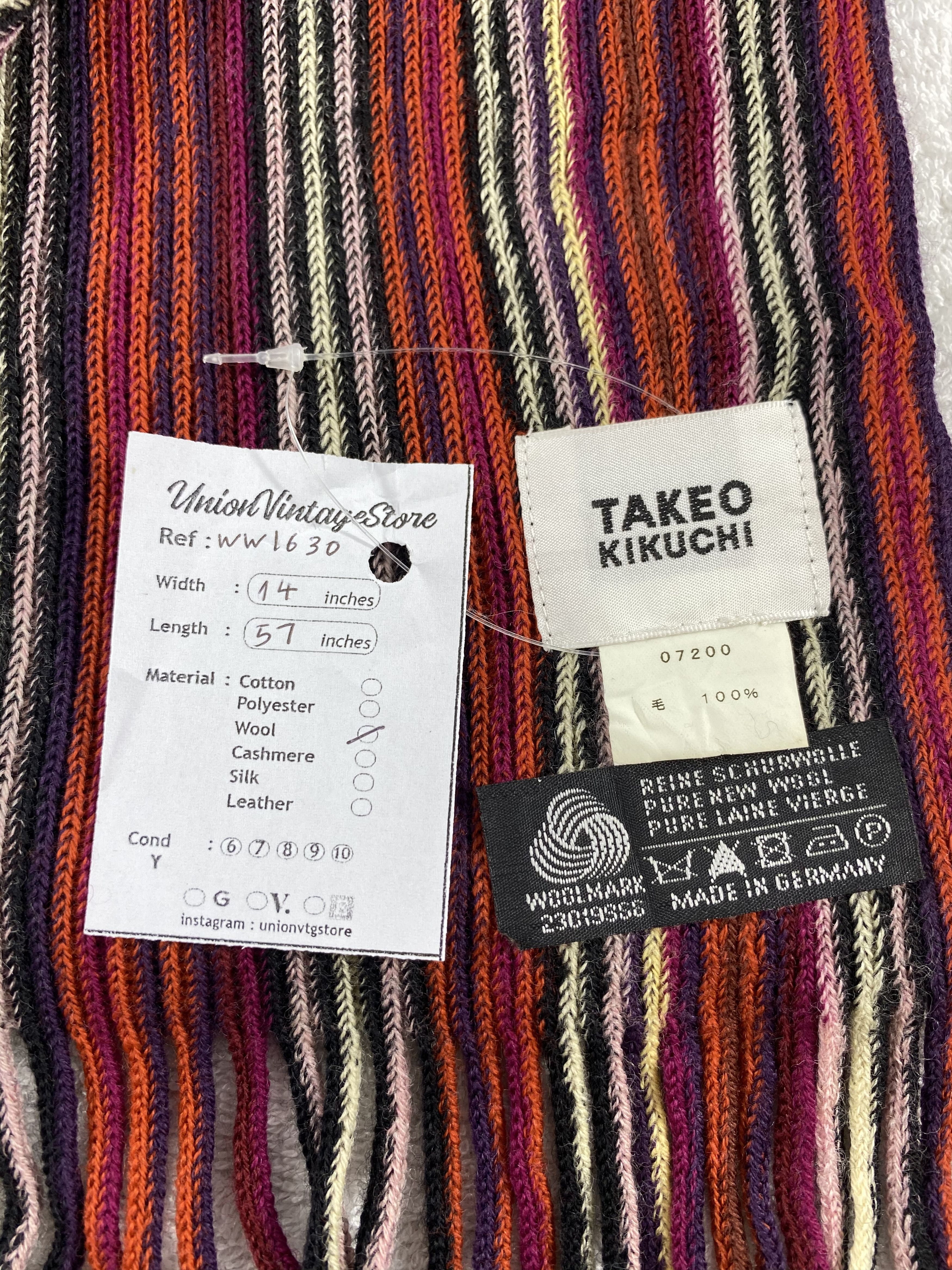 Takeo Kikuchi × Vintage Takeo Kikuchi Scarf / Muffler / Neckwear - WW1630 Size ONE SIZE - 4 Thumbnail