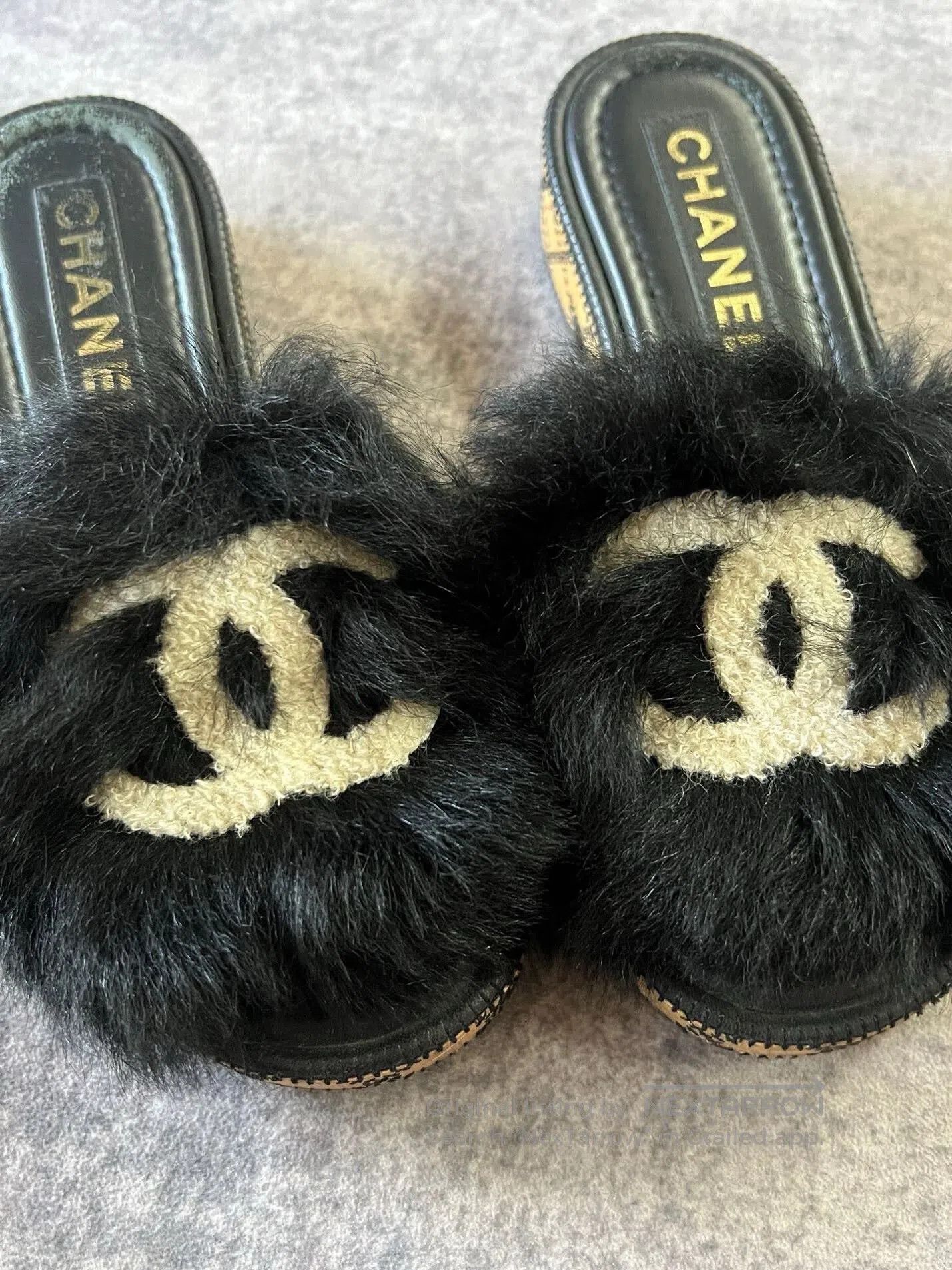 Chanel Chanel Furry Logo Slides| Size US 6.5 / IT 36.5 - 2 Thumbnail