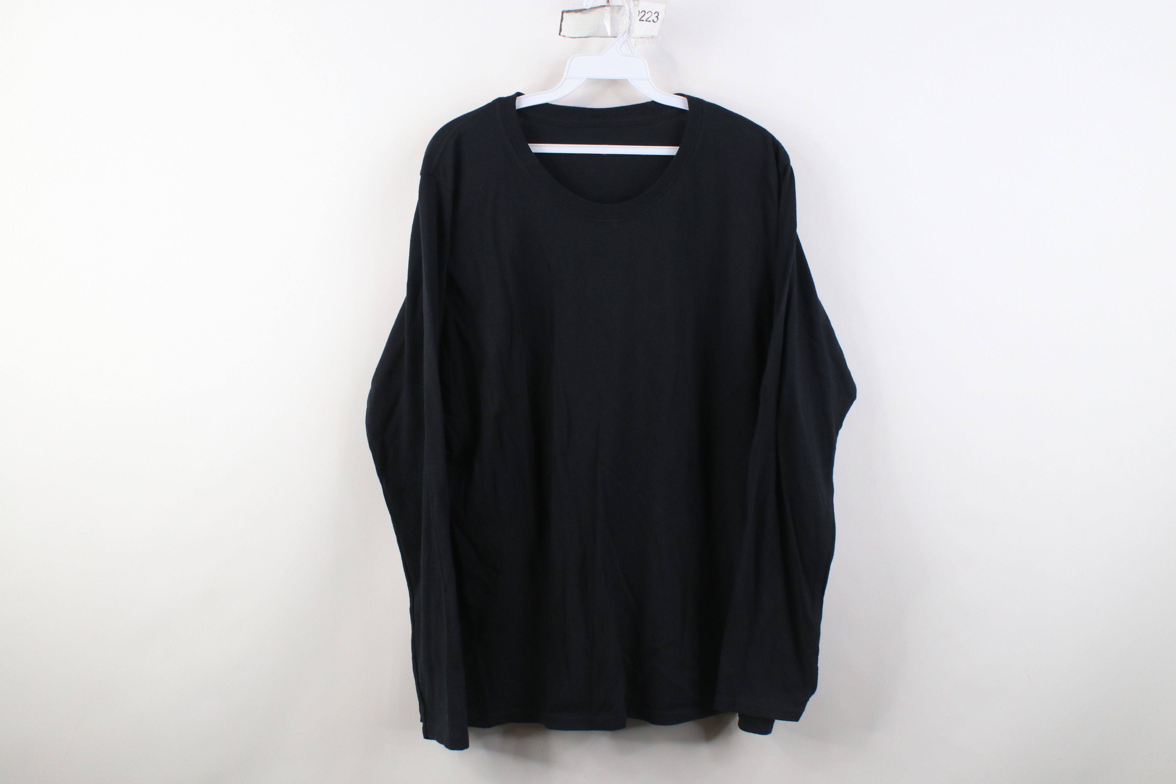 Vintage 90s Y2K Streetwear Long Sleeve T-Shirt Black Cotton
