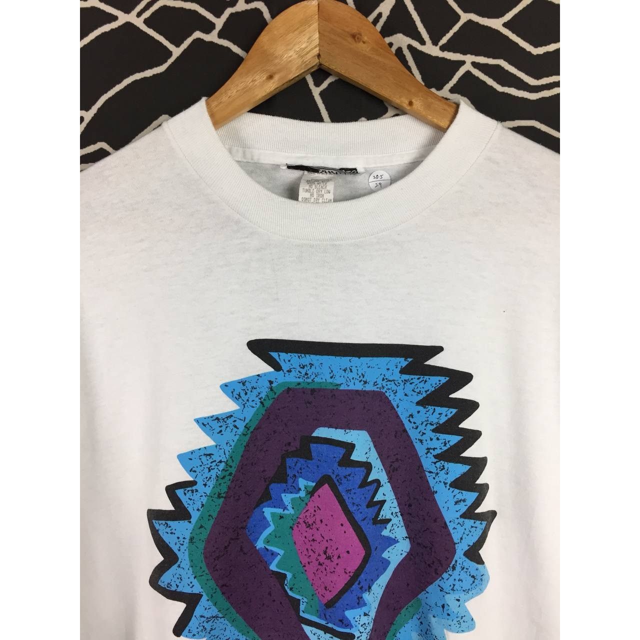 Vintage Vtg 90s C.M. Shapes Memphis Style Abstract Graphic Tee Size US XL / EU 56 / 4 - 3 Thumbnail