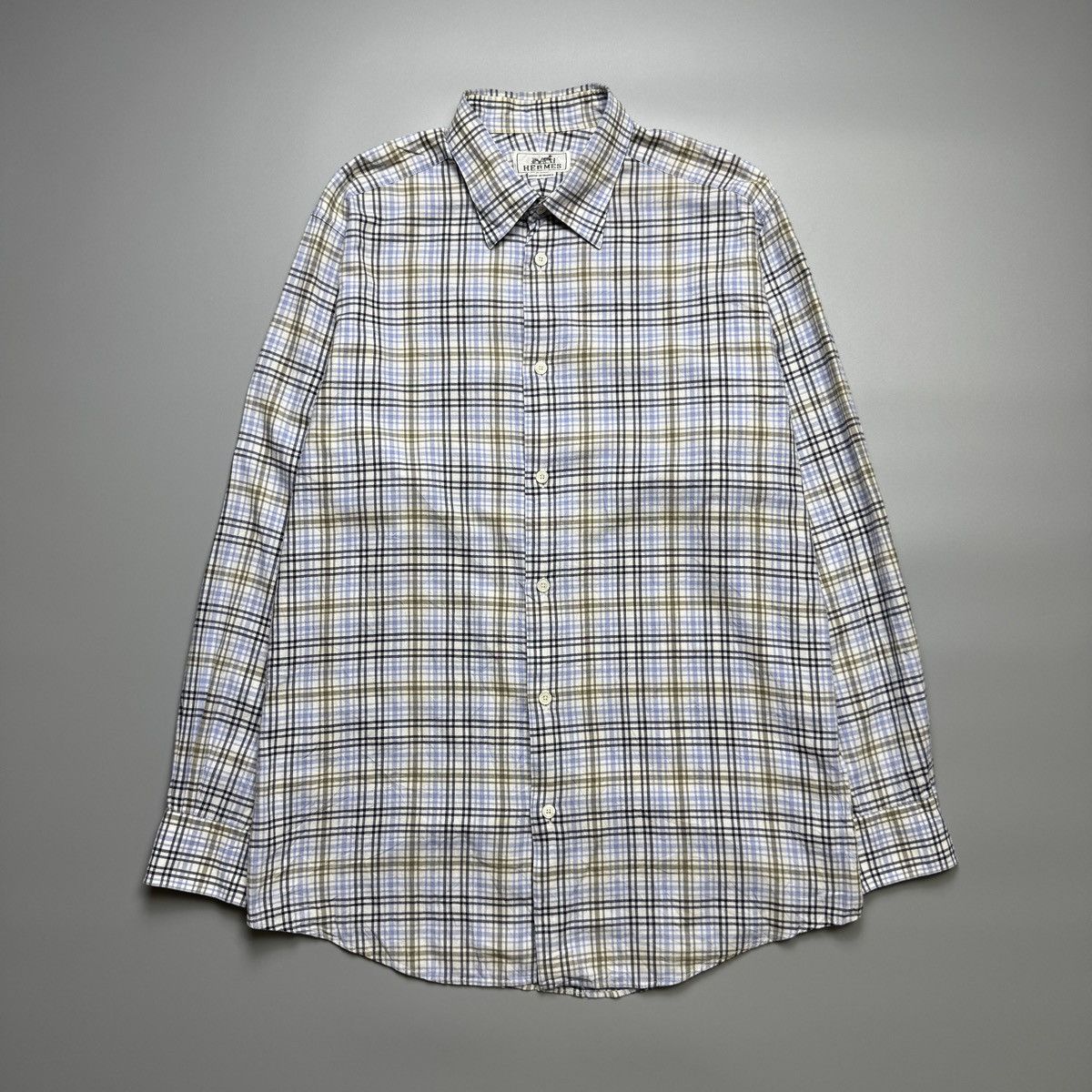Hermes Hermes - Tricolor Checkered Longsleeve Size US S / EU 44-46 / 1 - 1 Thumbnail