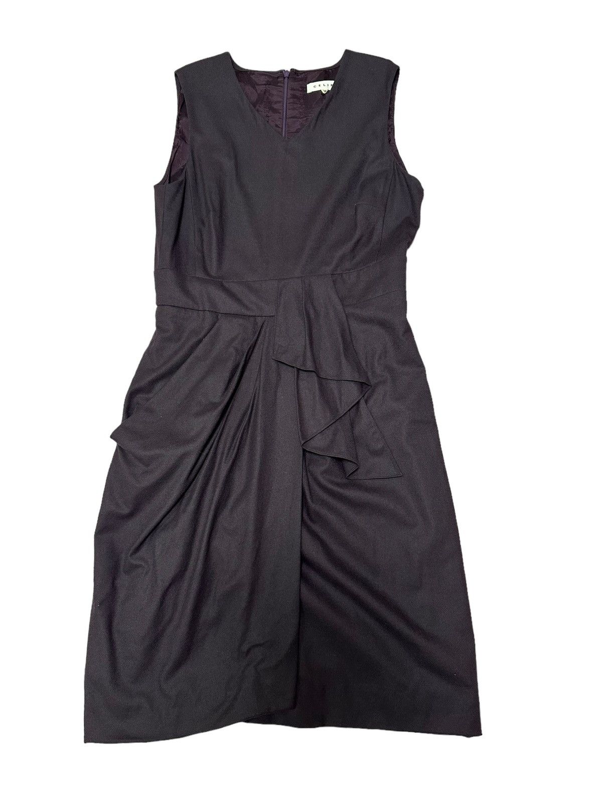 Celine CELINE | Lambswool Draped Macadam Sleeveless Dress Size S / US 4 / IT 40 - 1 Thumbnail