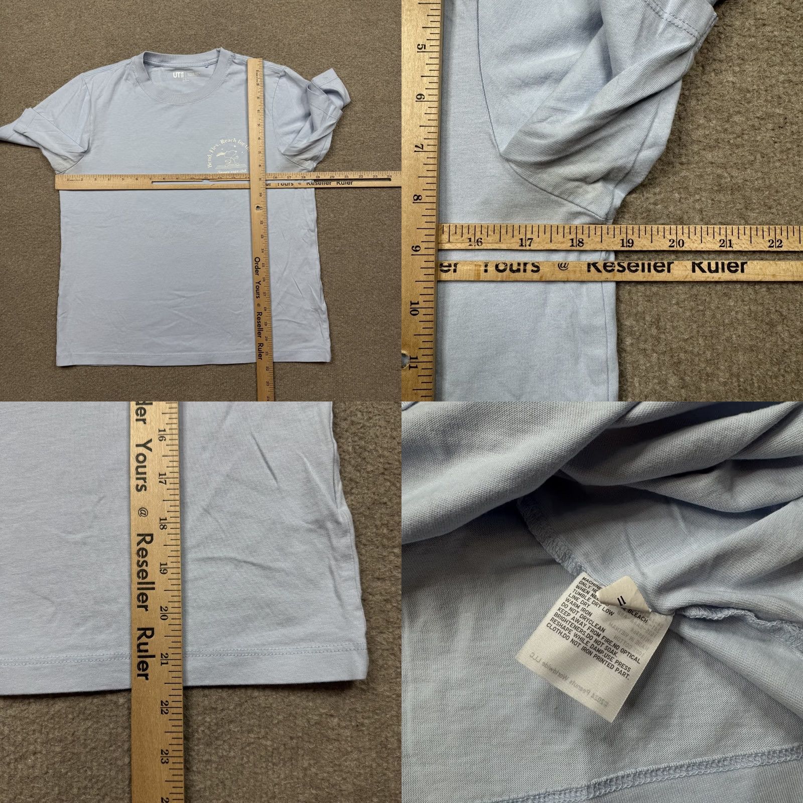 Uniqlo Uniqlo Peanuts x Snoopy Women's Shirt Blue Size S Short Sleeve Crew Neck Cropped Size S / US 4 / IT 40 - 8 Thumbnail