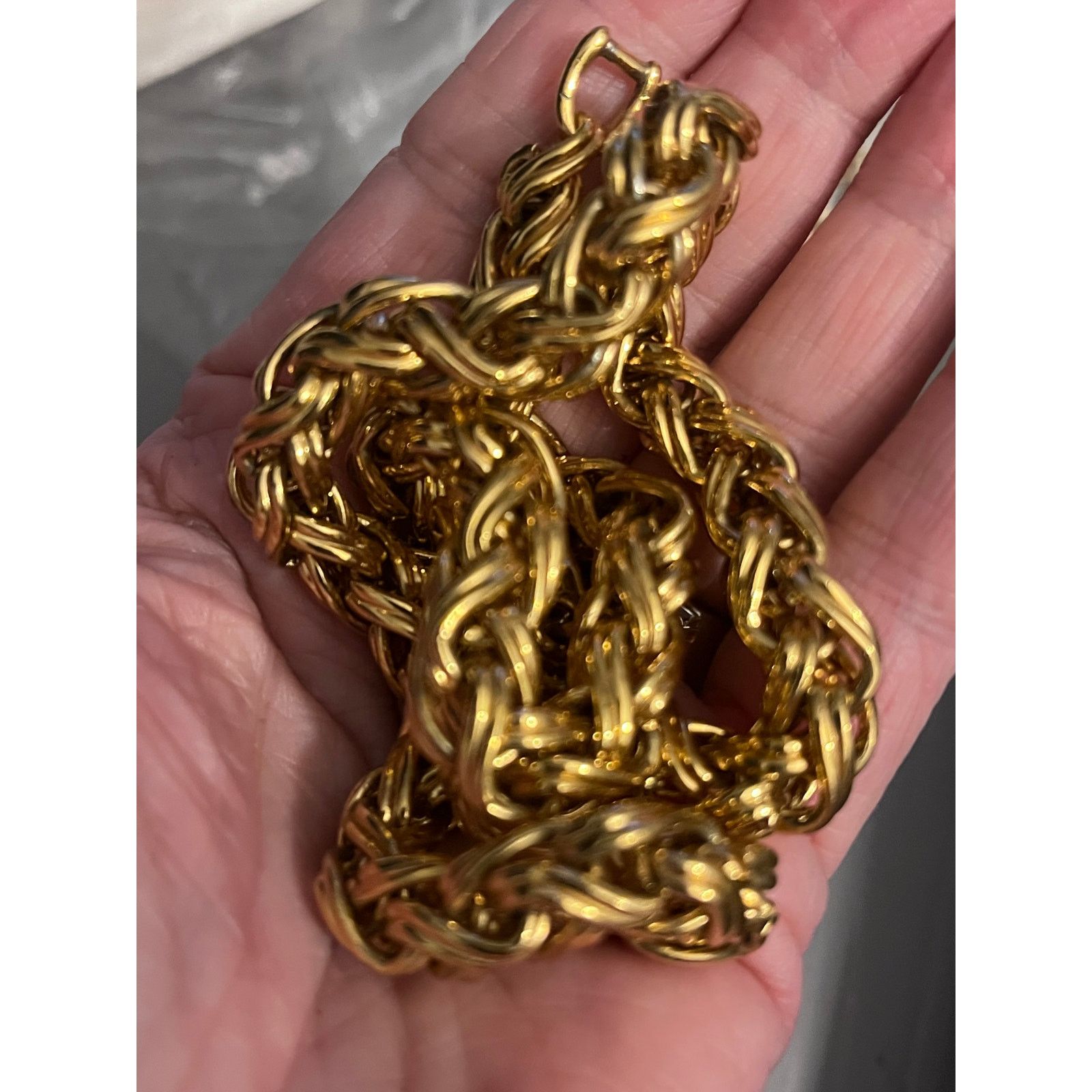 Monet VTG Monet Heavy Gold Tone Braided Chain Necklace Signed 18" Size ONE SIZE - 7 Thumbnail