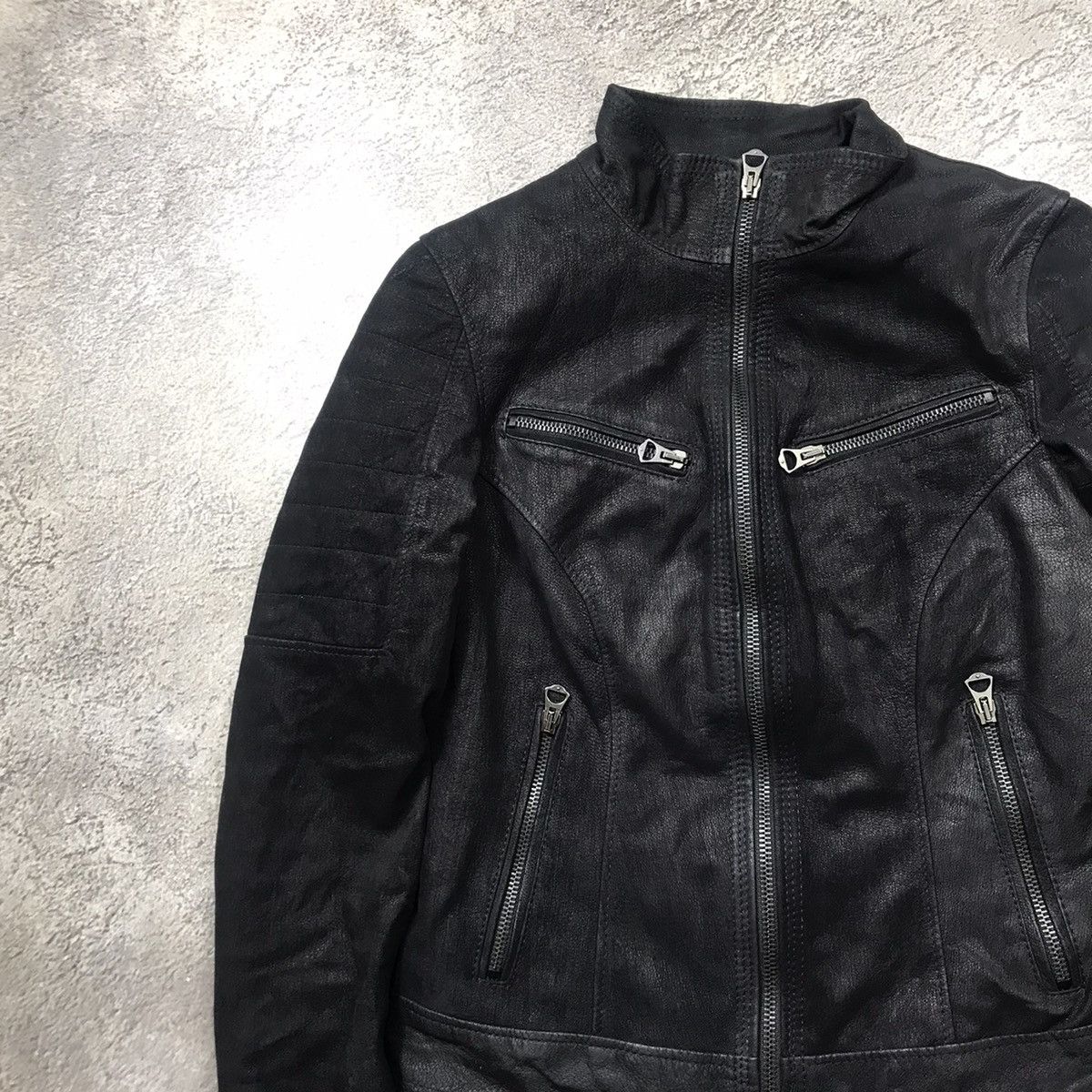 Vintage Vintage Y2K Black Moto Jacket Biker Streetwear Punk Baggy S Size S / US 4 / IT 40 - 2 Thumbnail