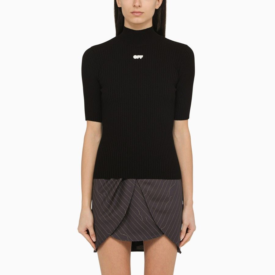 Off-White o1d2blof0924 Short-Sleeved Top With Logo in Black Size XS / US 0-2 / IT 36-38 - 1 Thumbnail