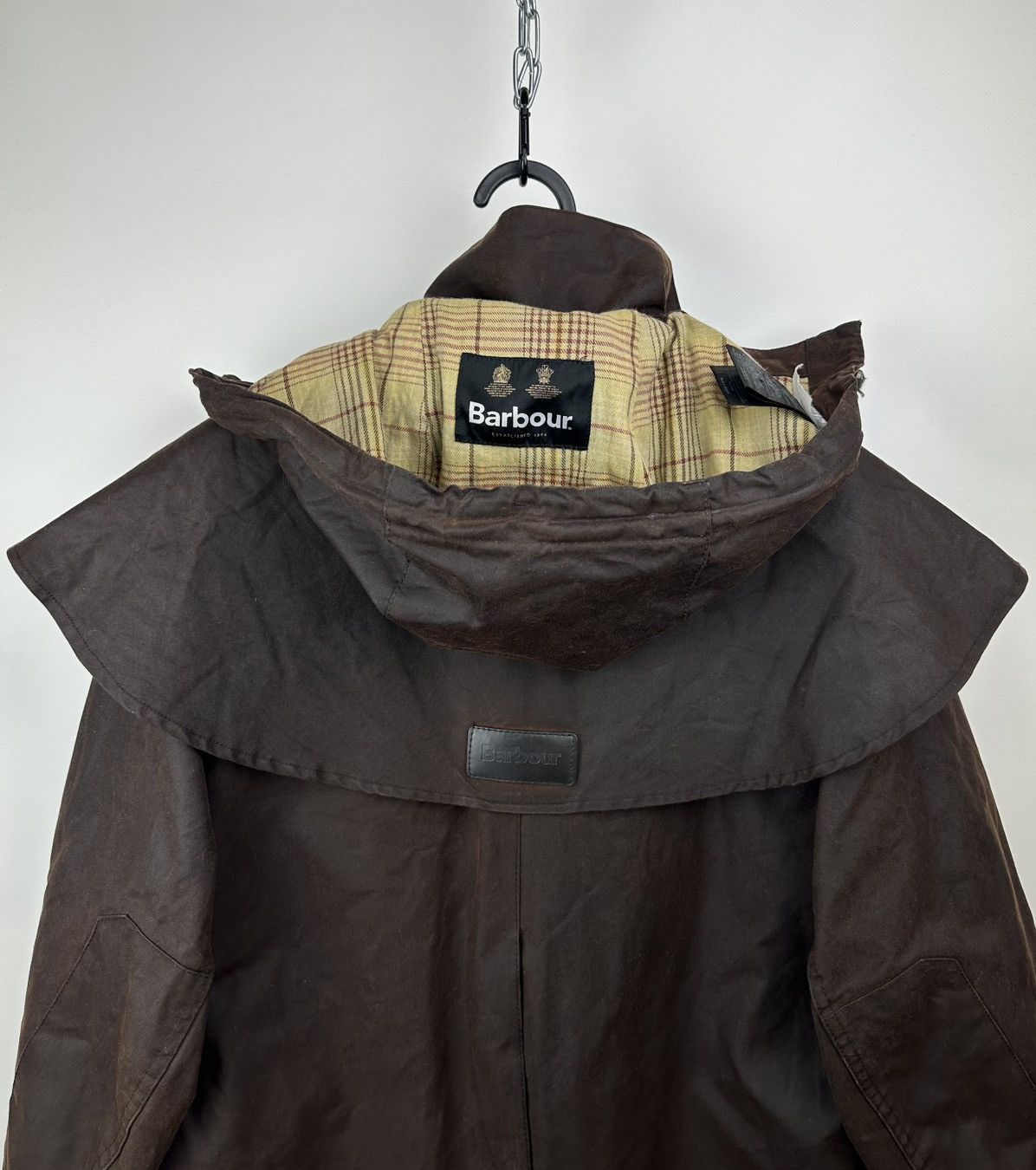 Barbour Barbour Stockman Waxed Cotton Hooded Long Coat Brown Size M Size US M / EU 48-50 / 2 - 7 Thumbnail