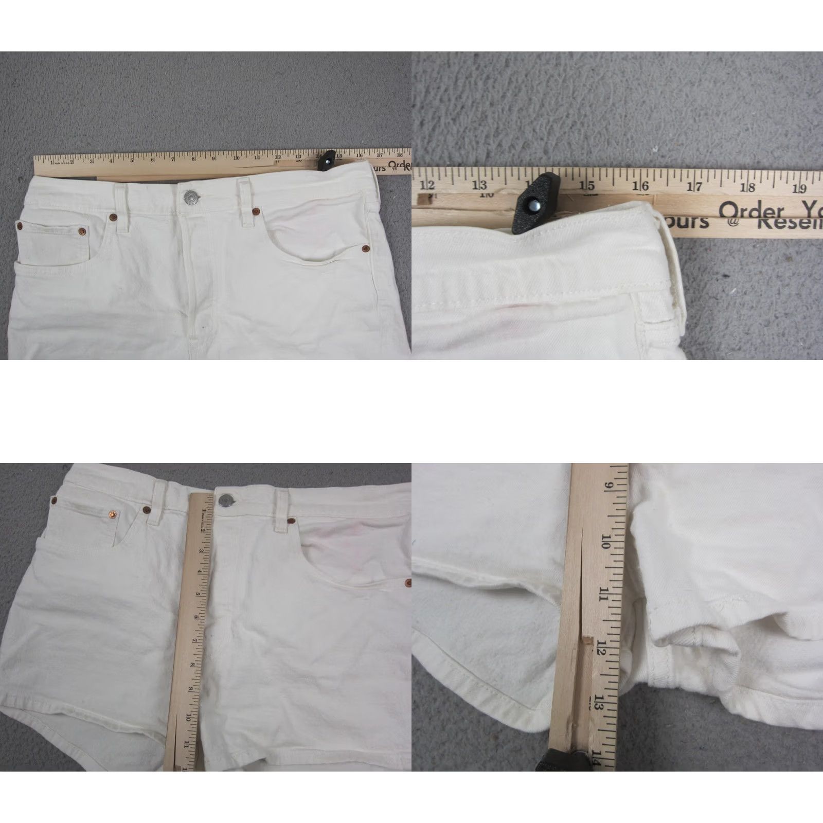 Levi's Levi's 501 Jean Shorts Womens 31 White Denim Premium Casual 90s Button Fly Jorts Size 24" / US 00 / IT 34 - 8 Thumbnail