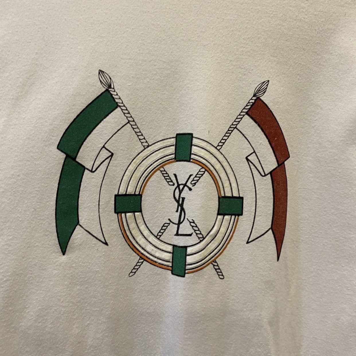 Yves Saint Laurent Vintage Yves Saint Laurent YSL Cross Flag Logo Long Sleeve T Size US L / EU 52-54 / 3 - 5 Thumbnail