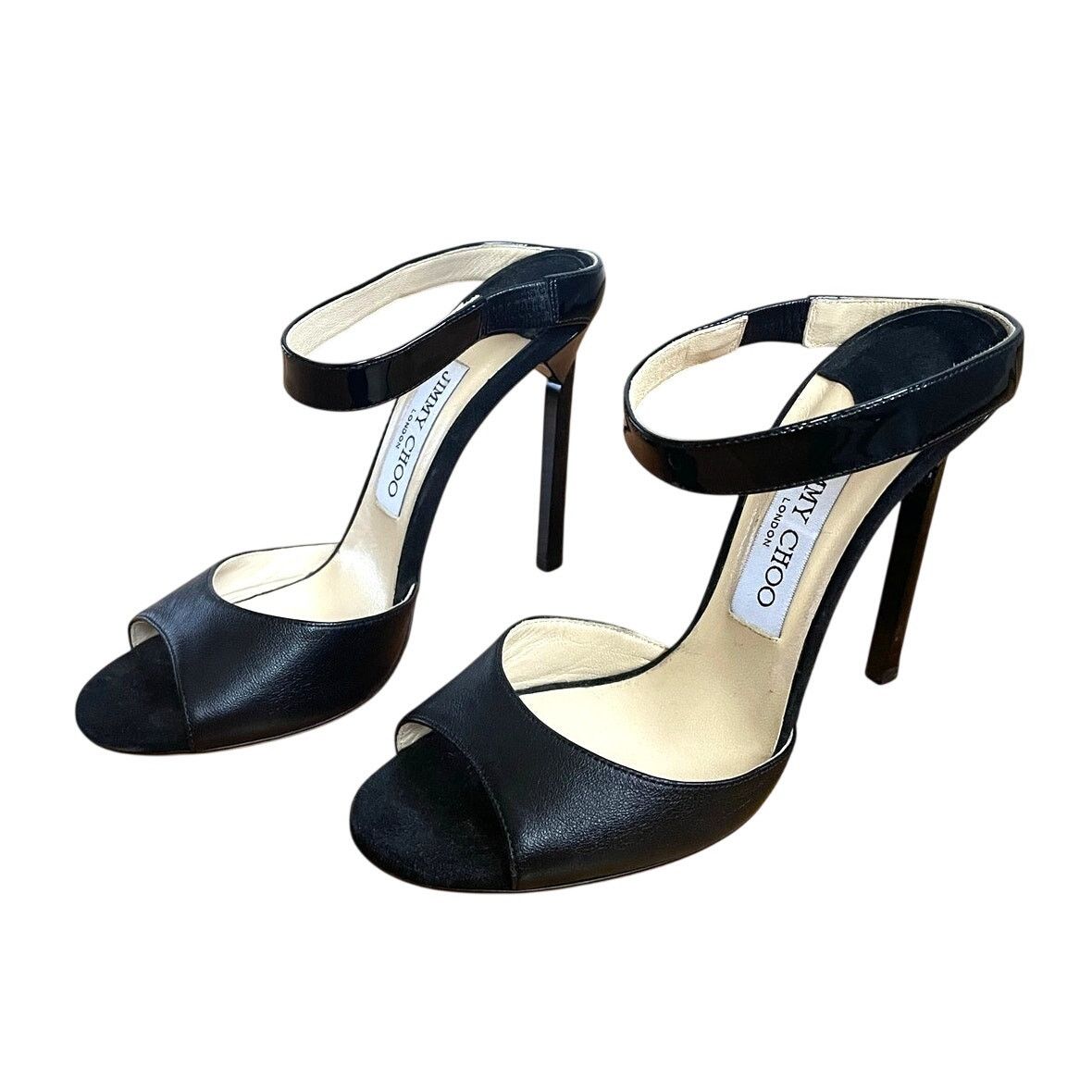 Jimmy Choo Jimmy Choo Black Leather Heeled Sandals size 36 1/2 / US 6.5 Size US 6.5 / IT 36.5 - 1 Thumbnail