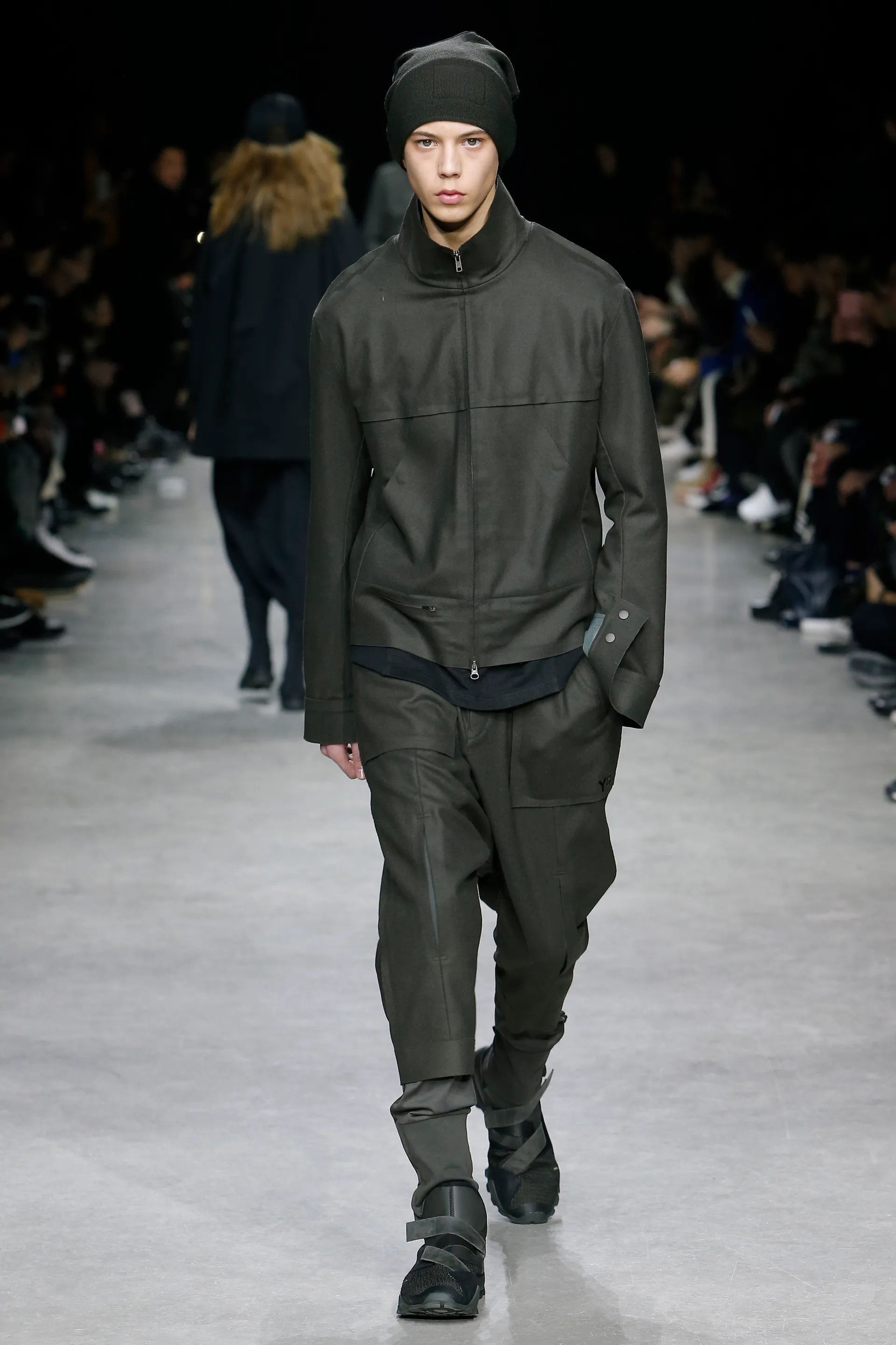 image of Adidas x Y 3 Y-3 Yohji Yamamoto Wool Polyamide Runway Jacket in Olive, Men's (Size Medium)