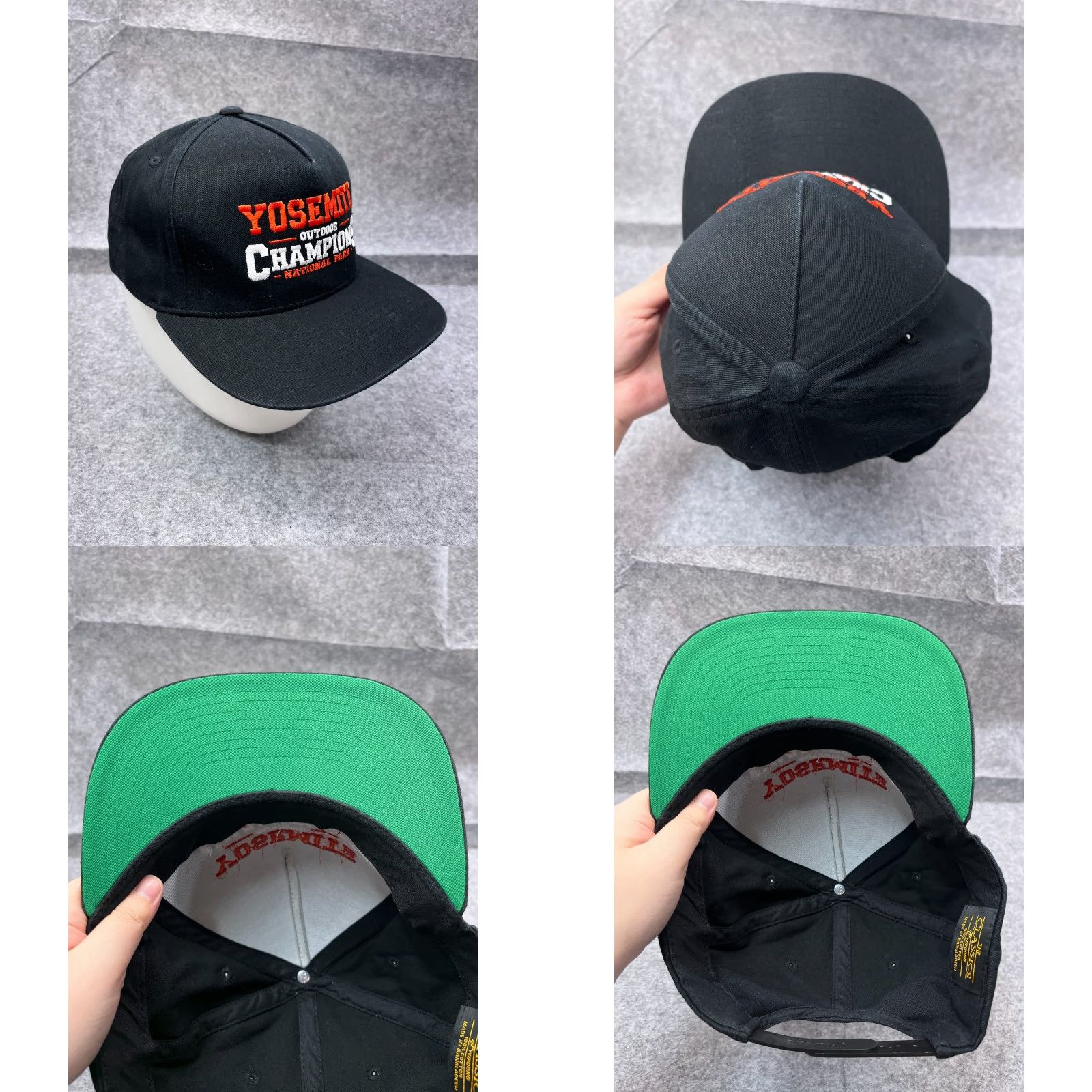 Vintage Yupoong Yosemite Outdoor Hat Cap Snap Back Adult One Size Black - Baseball Cap, Twill, Adjustable, Casual Men’s Hat Size US M / EU 48-50 / 2 - 8 Thumbnail