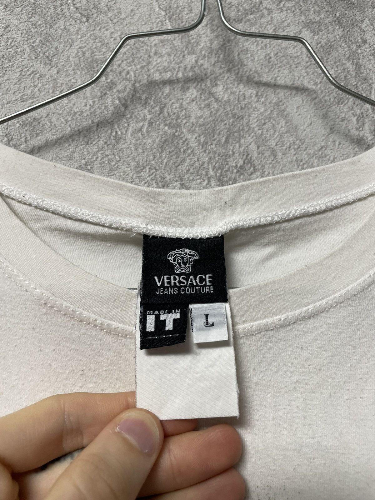 Versace Jeans Couture Vintage Versace Jeans Couture White T-Shirt Women’s Size L / US 10 / IT 46 - 9 Thumbnail