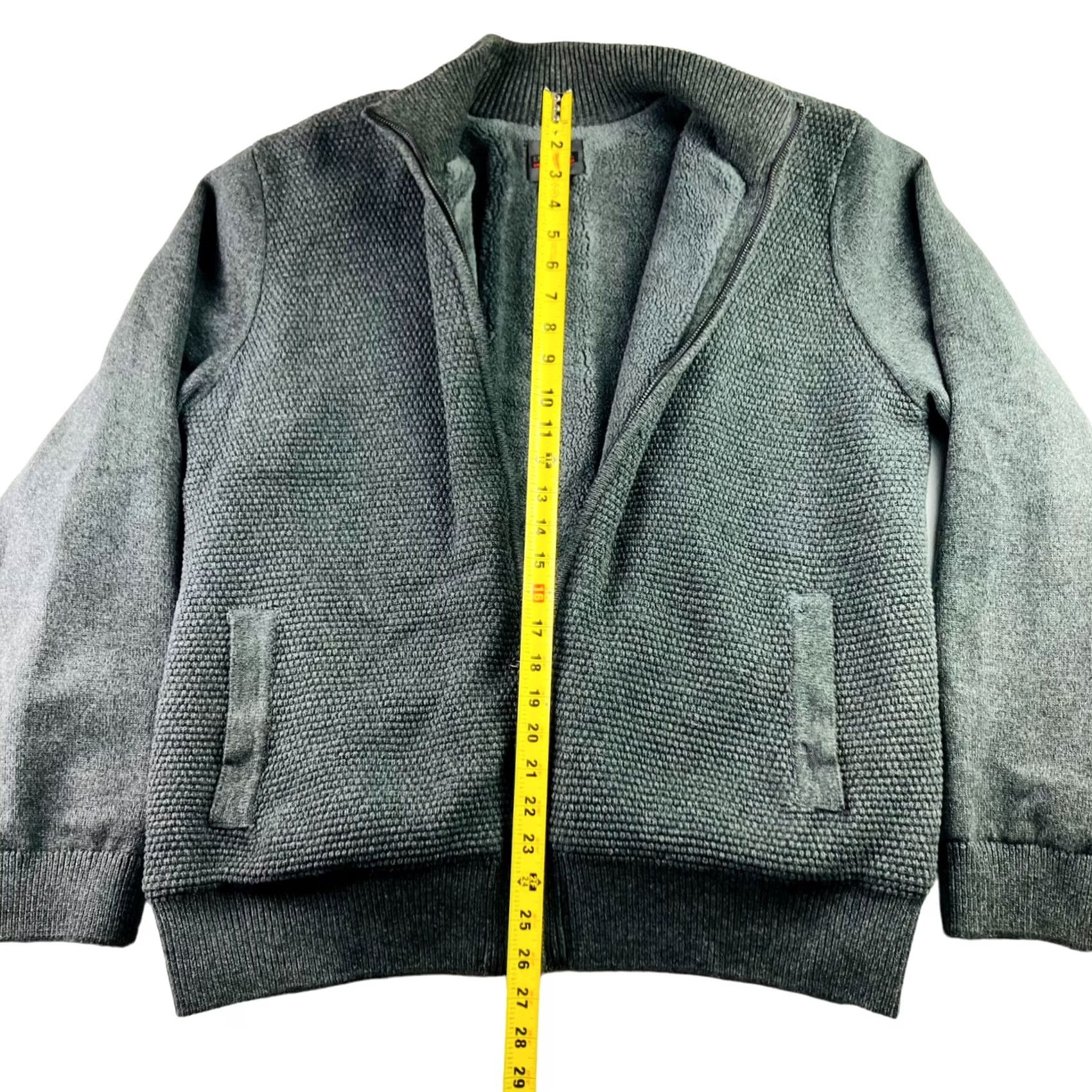 Emanuel Ungaro Emanuel Ungaro Men's Jacket Coatigan Gray Knit Full Zip Fleece Lined 2XL Size US XXL / EU 58 / 5 - 5 Thumbnail