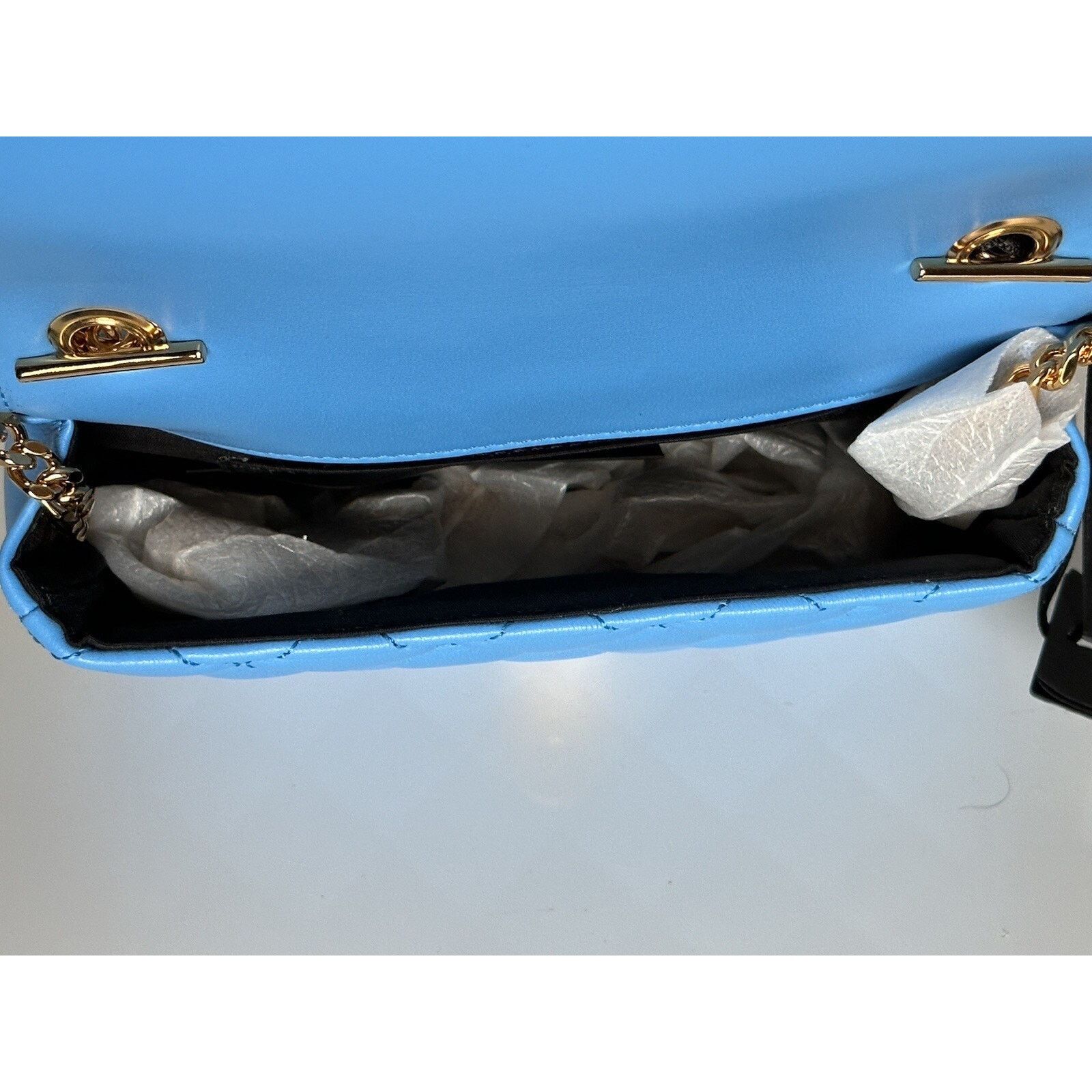 Versace Versace Quilted Leather Blue Small Shoulder Bag DBFI163S Size ONE SIZE - 18 Thumbnail