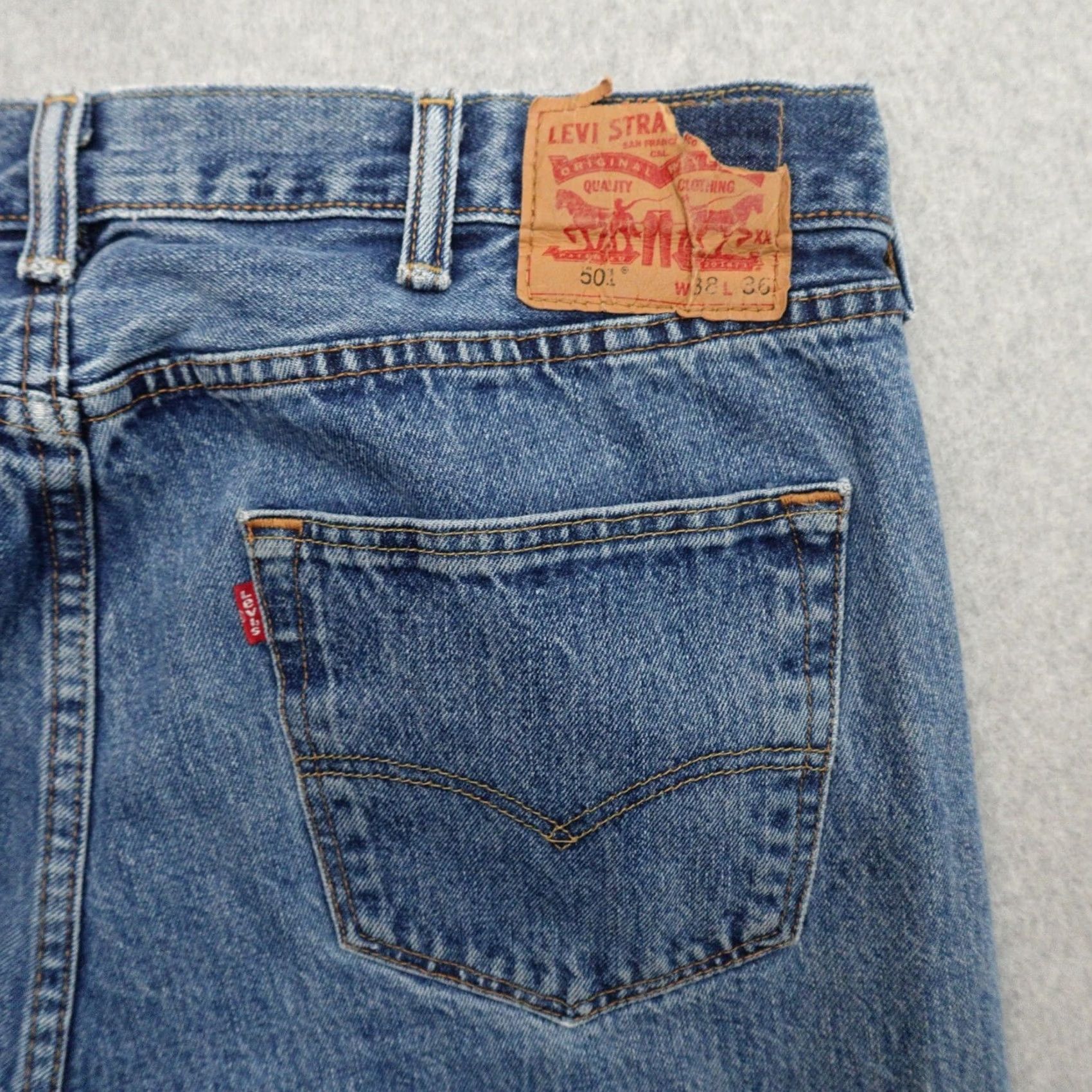 Levi's LEVI'S 501xx Jeans 38 (38X34) Straight Denim Button Fly Men’s Blue 537303 Size US 38 / EU 54 - 5 Thumbnail