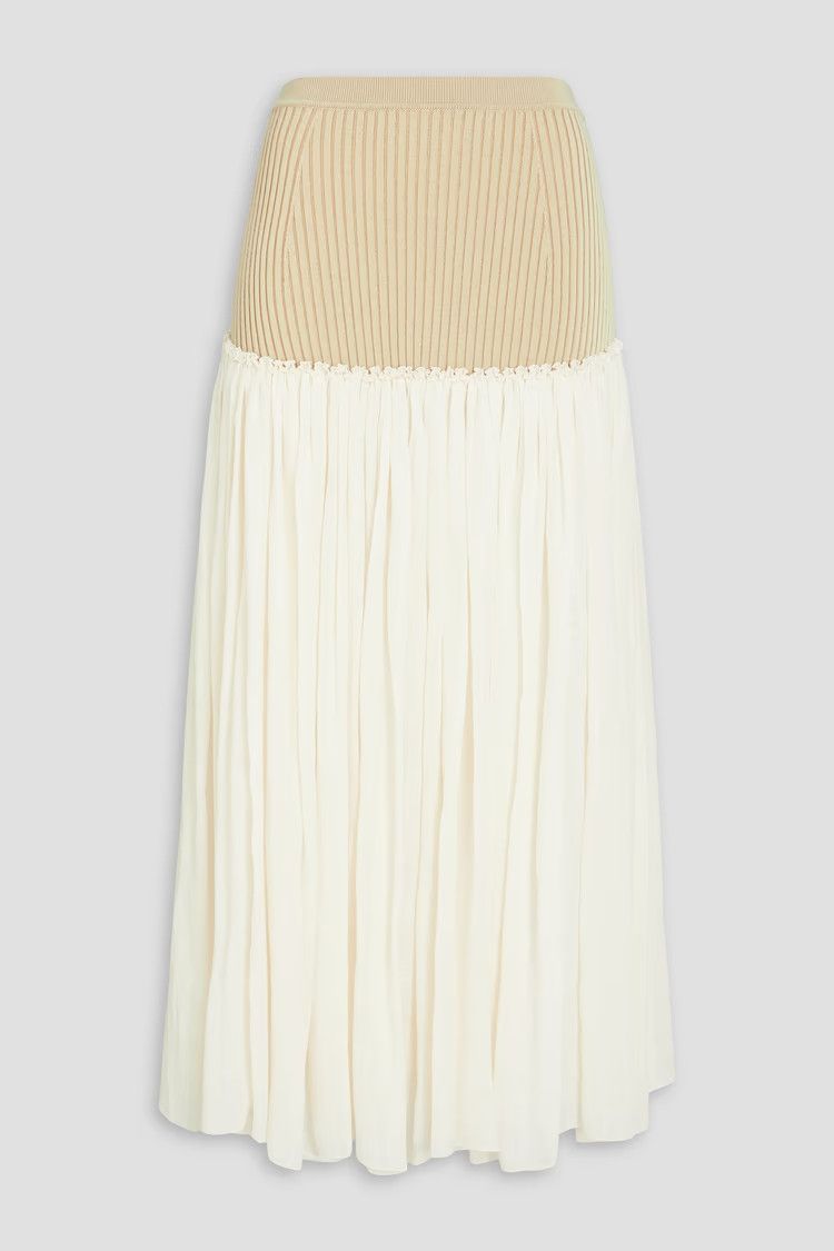 Chloe o1y0825 Midi Skirt in Ivory/White Size 28" / US 6 / IT 42 - 1 Thumbnail