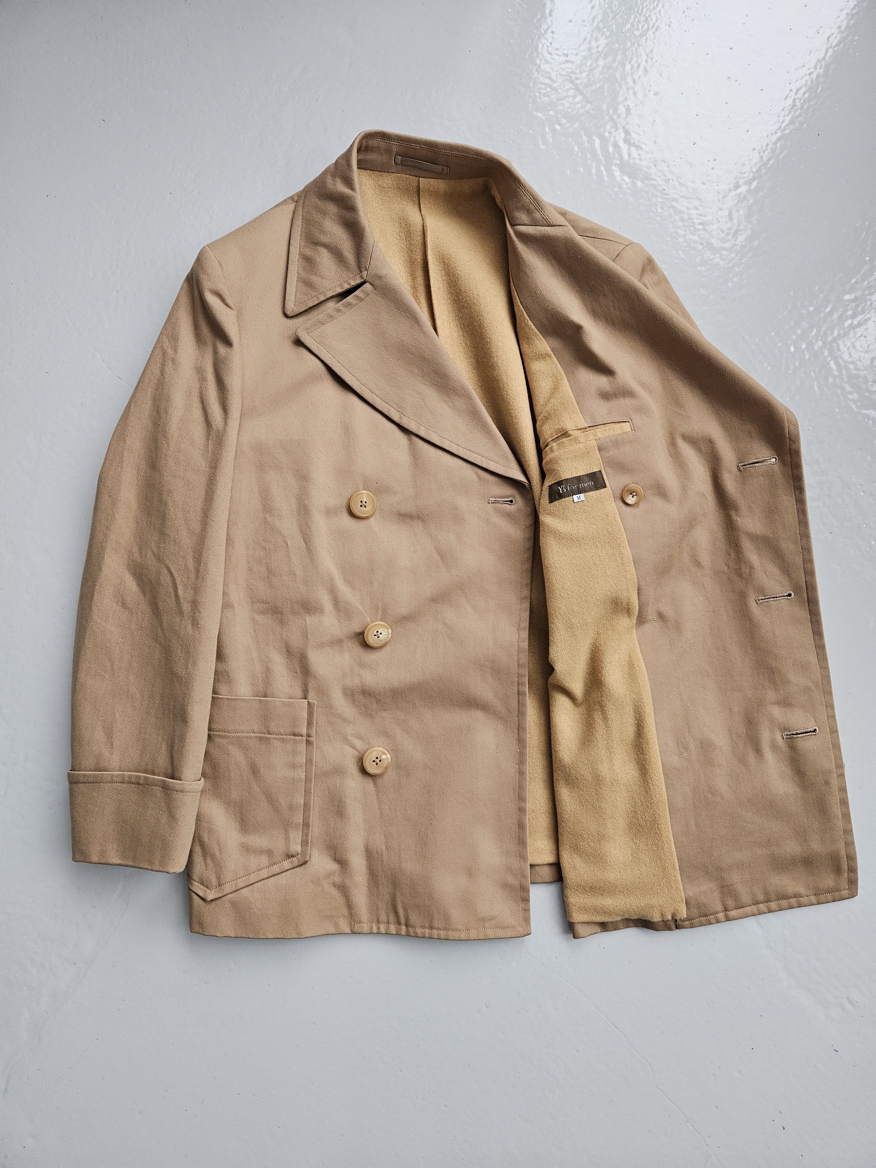 Y's for Men Yohji Yamamoto Y's double breasted reefer jacket peacoat Size US M / EU 48-50 / 2 - 14 Thumbnail