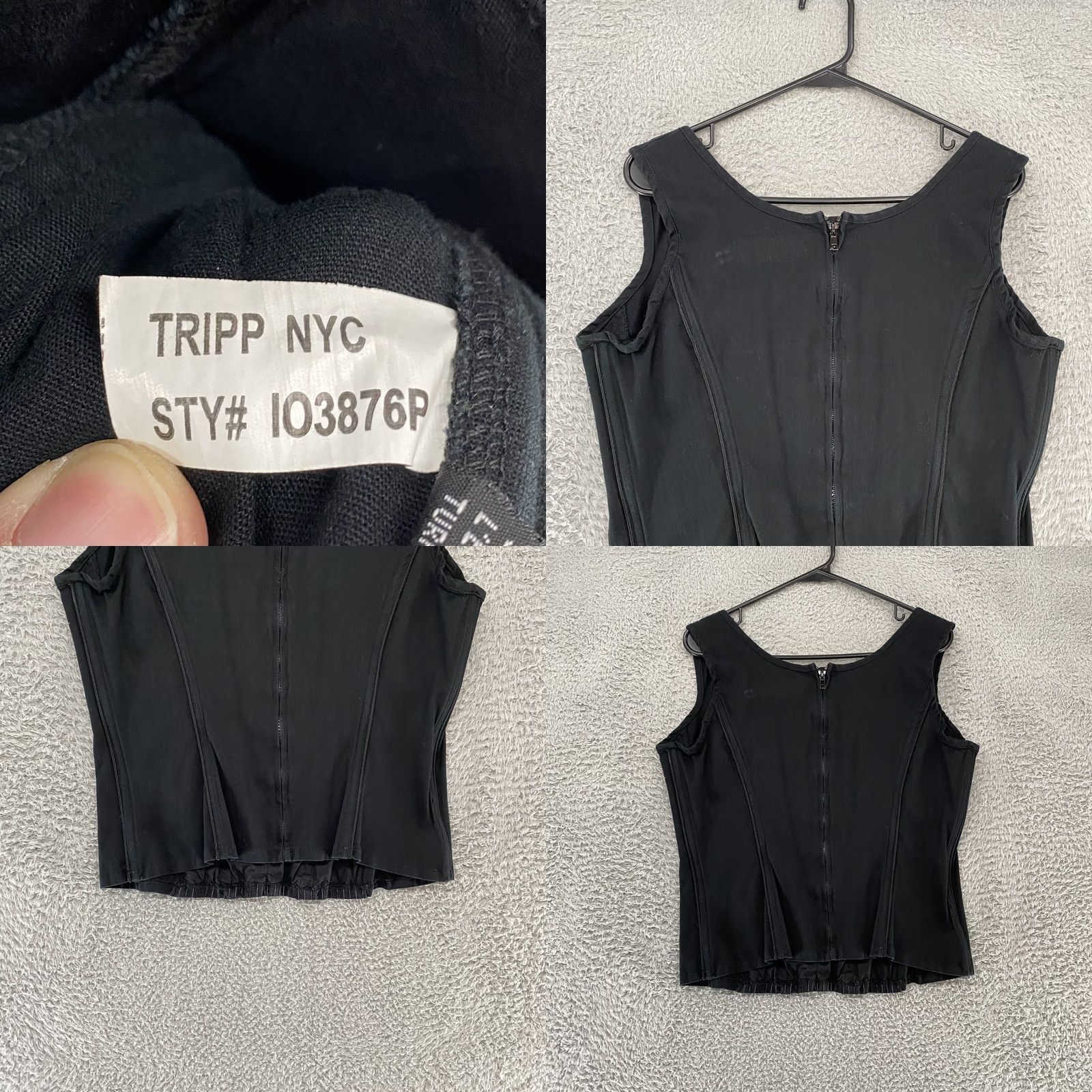 Tripp NYC TRIPP NYC Corset Top Womens 2XL Vintage Pinstripe Gothic Punk Y2K Lace Sleeveless Tank Black Trim Zipper Size XXL / US 16-18 / IT 52-54 - 8 Thumbnail