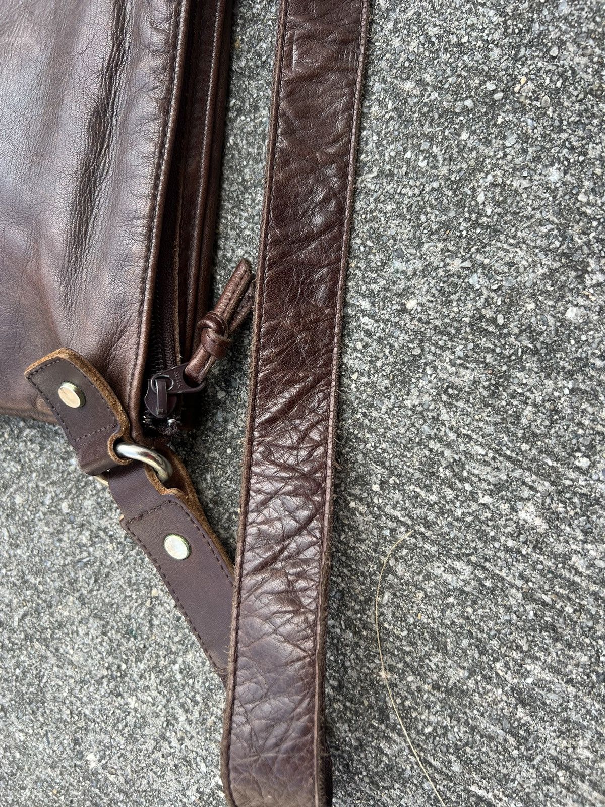 Leather Vintage Indeed Japan Pewter Patina Leather Sling Bag Size ONE SIZE - 24 Thumbnail