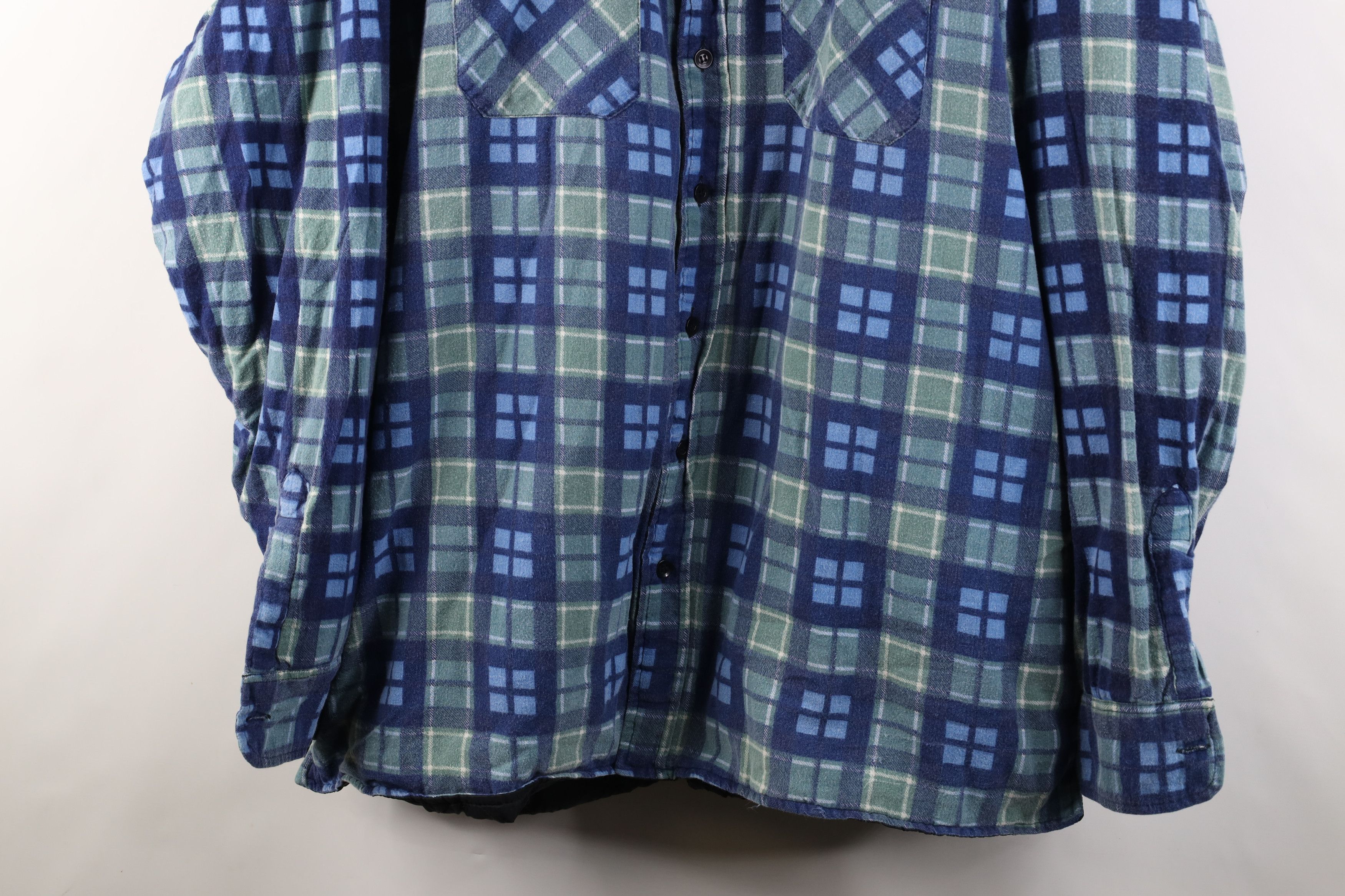 Vintage Vintage 90s Streetwear Flannel Button Shirt Jacket Jac Shirt Size US XXL / EU 58 / 5 - 3 Thumbnail