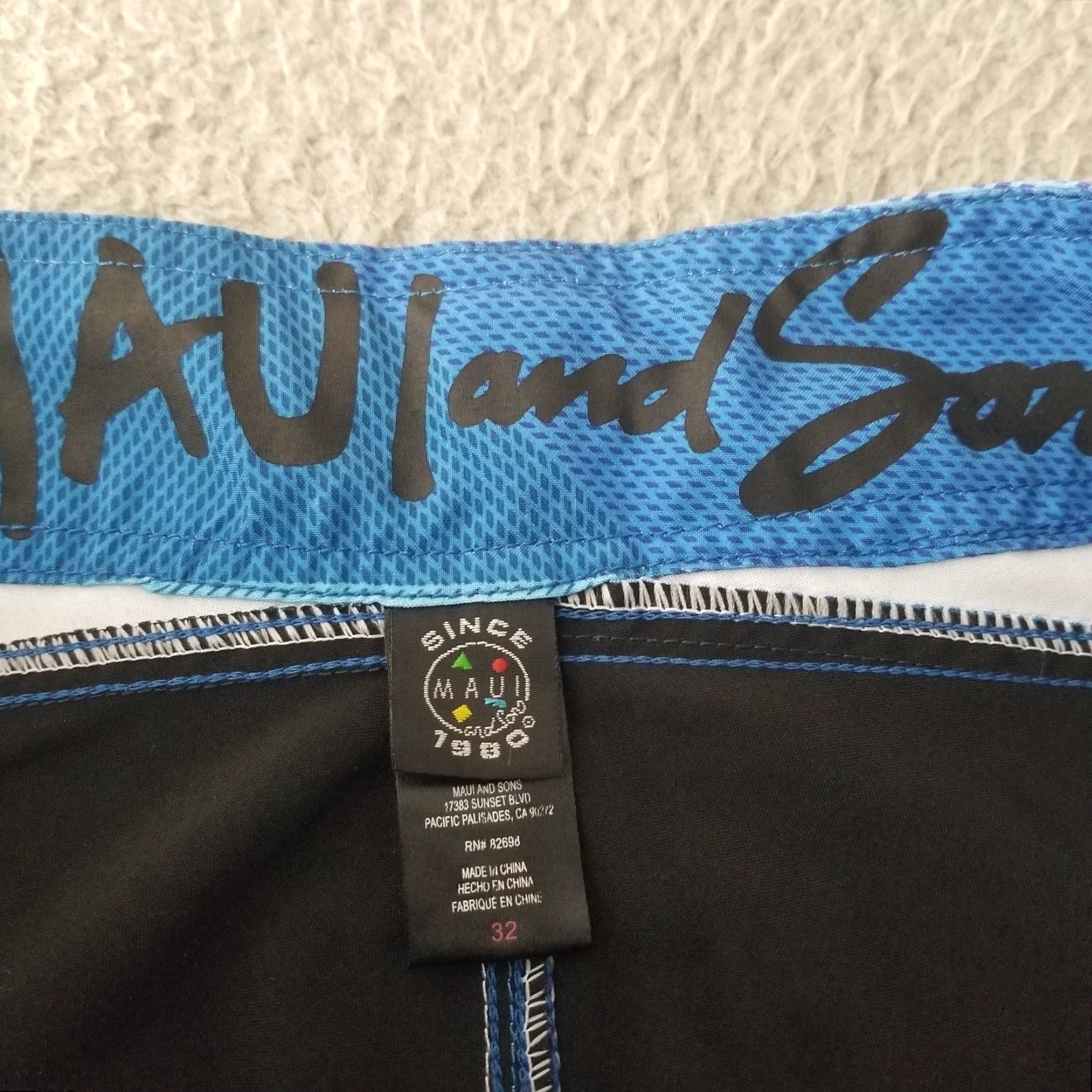 Vintage Maui and Sons Swim Trunks Mens 32 Blue Surf Bathing Suit Board Shorts Size US 32 / EU 48 - 5 Thumbnail