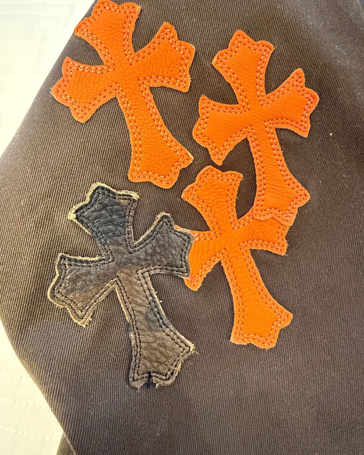 Chrome Hearts Orange camo leather cross patch work dog jacket Size US L / EU 52-54 / 3 - 4 Thumbnail