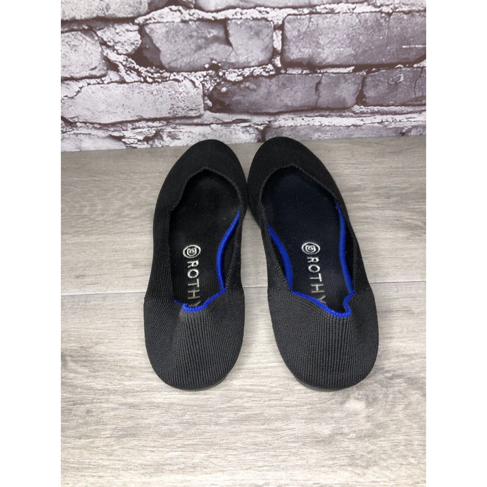 Other Rothys The Flat Black Knit Fabric Round Toe Ballet Flats Wom Size US 8.5 / IT 38.5 - 5 Thumbnail